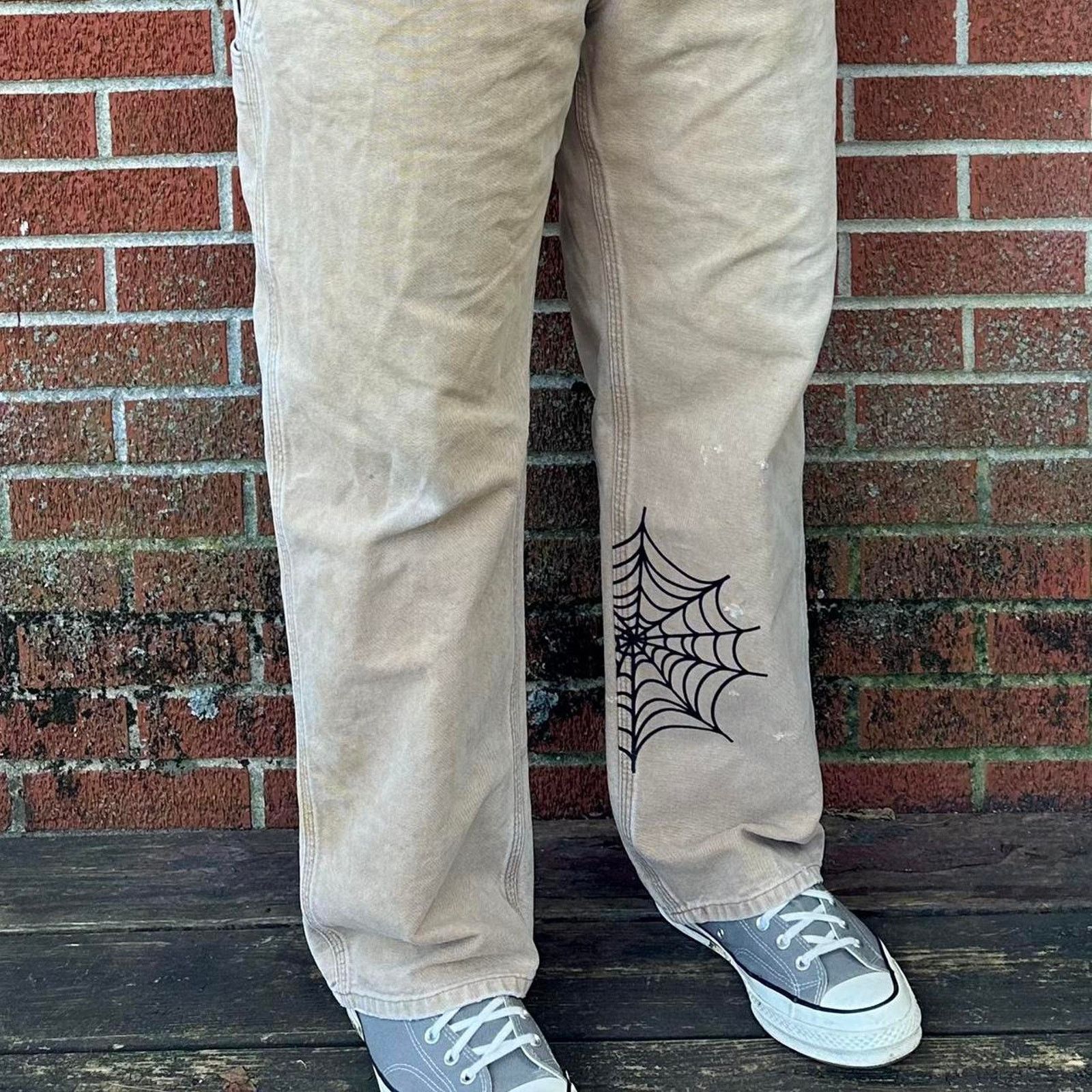 Carhartt Carhartt dungaree distressed pants with spider web details Size US 38 / EU 54 - 2 Thumbnail