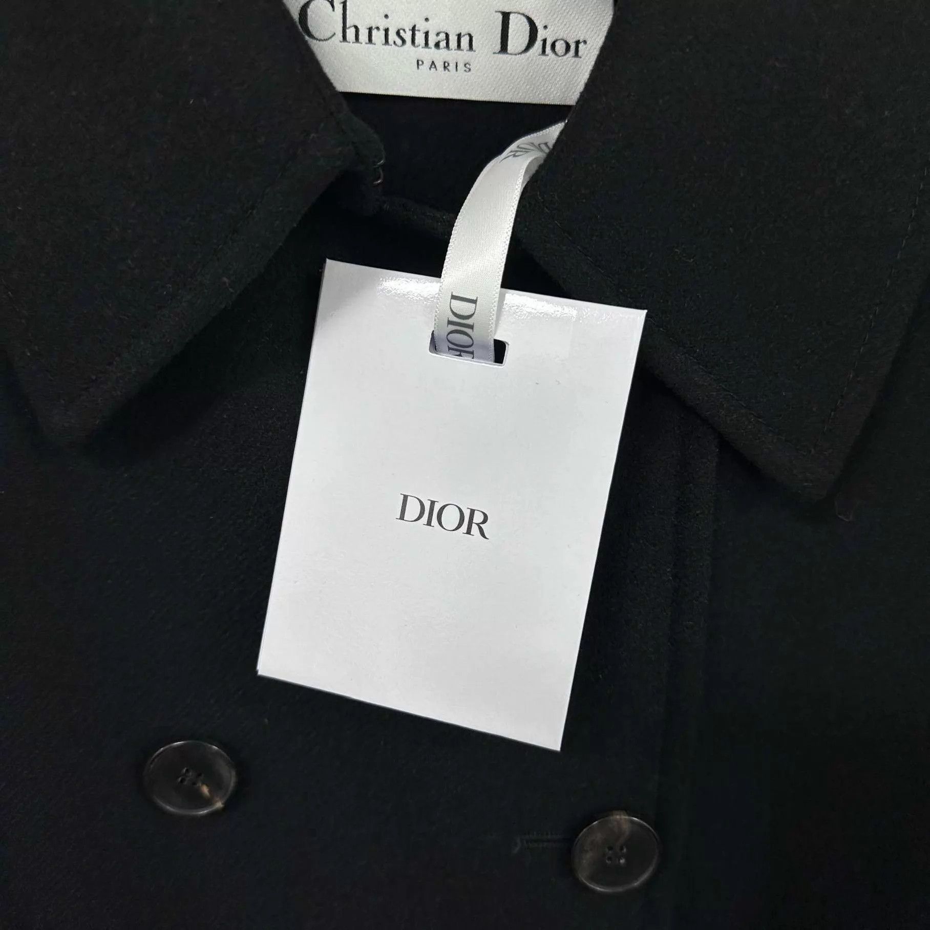 Dior Dior Womens Double-Breasted Waist Hem Logo Wool Overcoat 42 Size M / US 6-8 / IT 42-44 - 5 Thumbnail