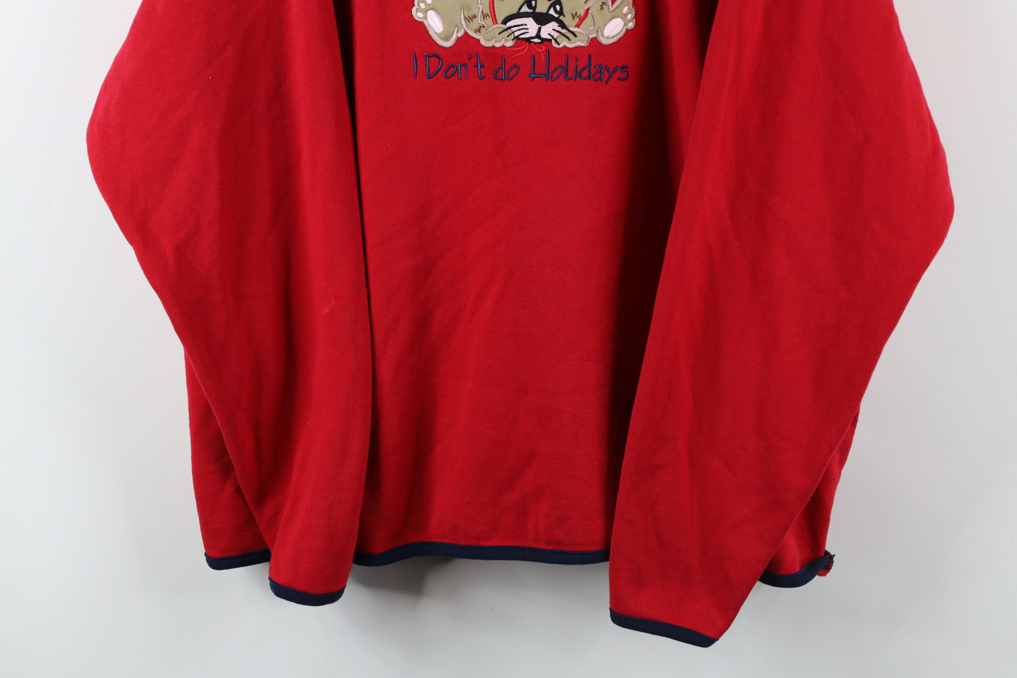 Vintage Vintage 90s Streetwear Cat Kitten Holidays Sweatshirt Size XXL / US 16-18 / IT 52-54 - 3 Thumbnail
