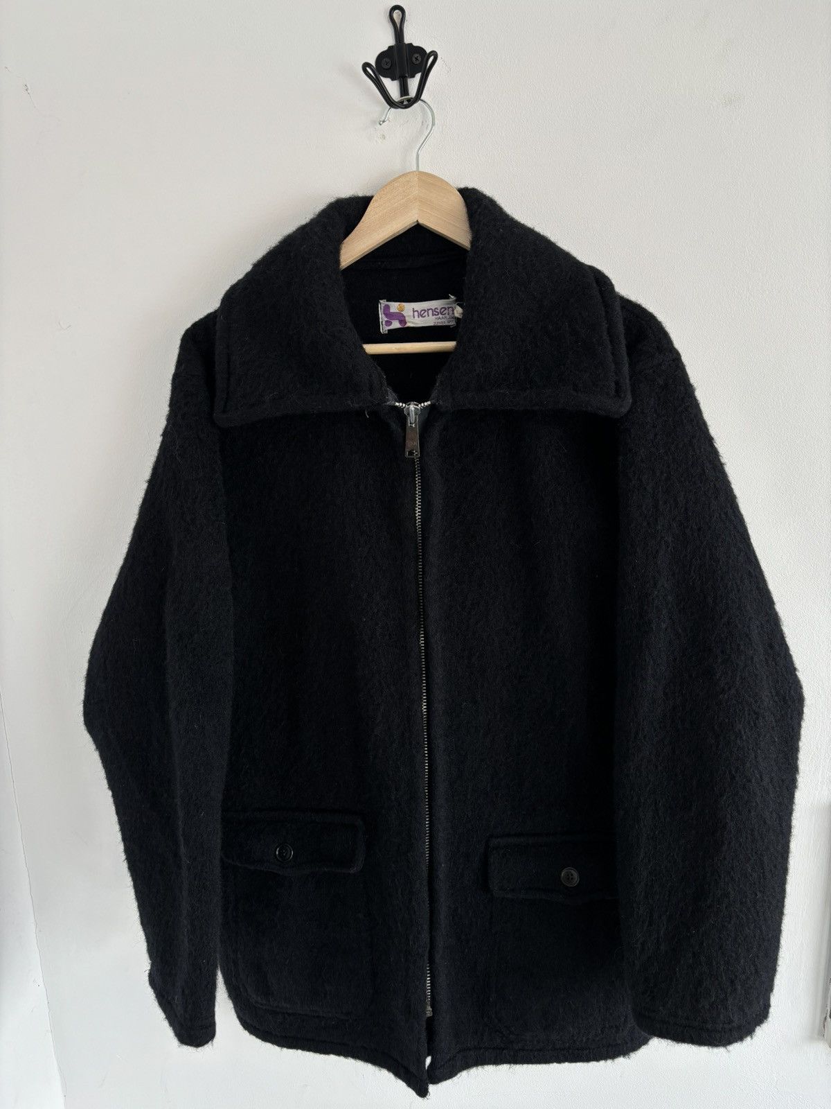 Acne Studios Vintage 80s Dutch Mohair Mens Black Coat Size US L / EU 52-54 / 3 - 2 Thumbnail
