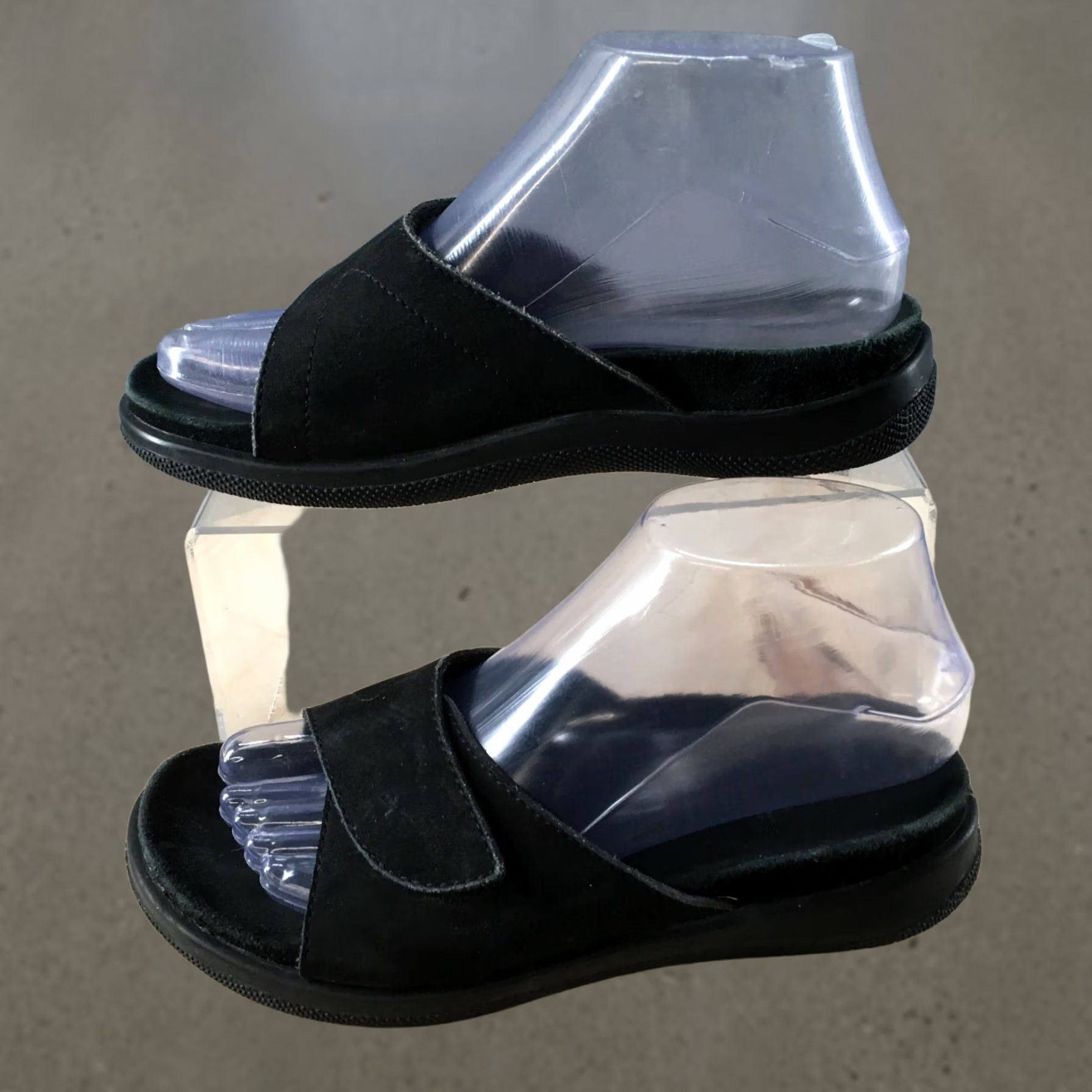 CO Walking Co Sandal Womens 37 Black Open Toe Slide Slip-On Leather Comfort Casual Womens Shoes Size US 7 / IT 37 - 1 Thumbnail