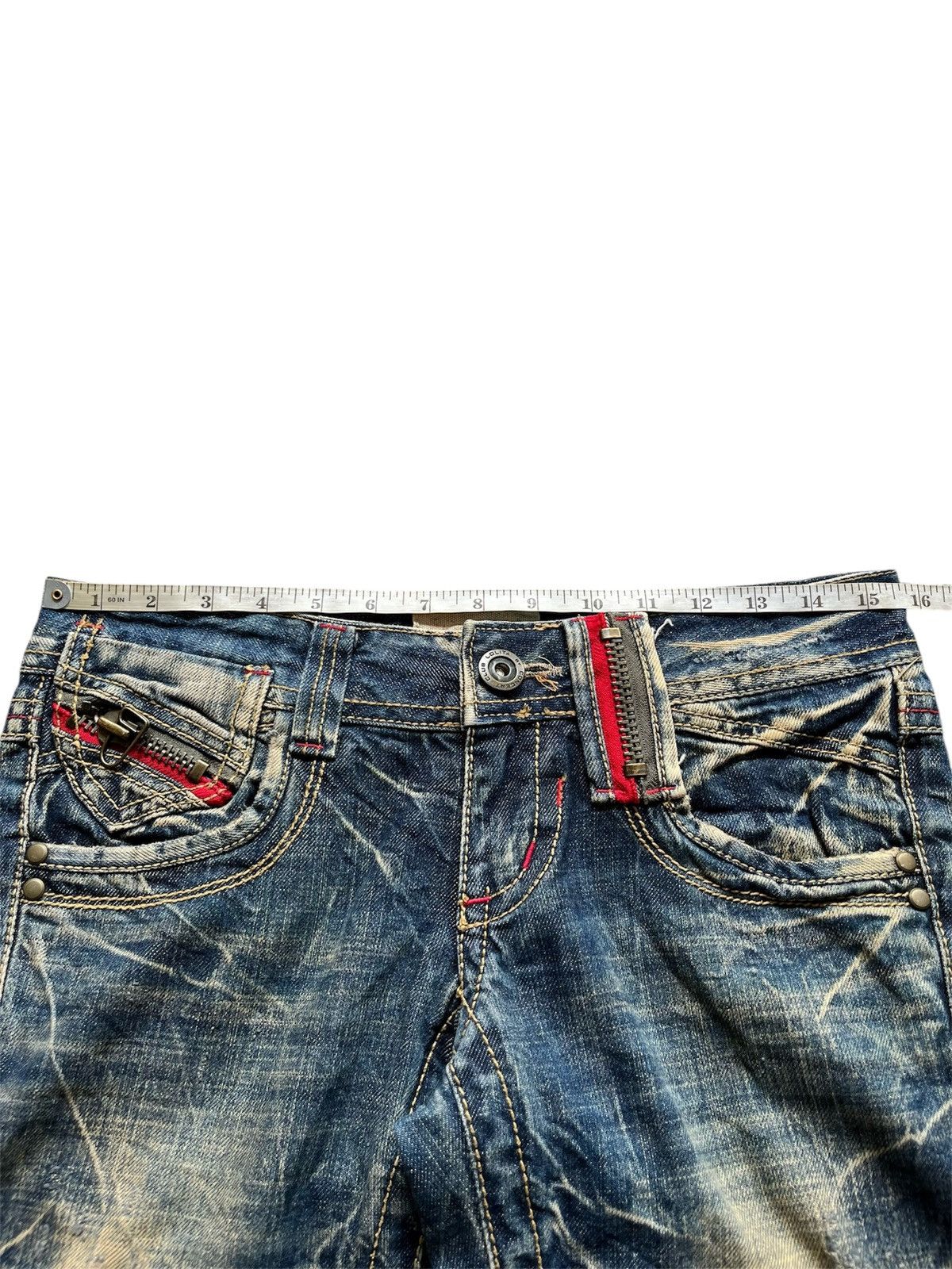 Japanese Brand Lolita Low Rise Distressed Flare Denim Lgb Style Size US 27 - 11 Thumbnail
