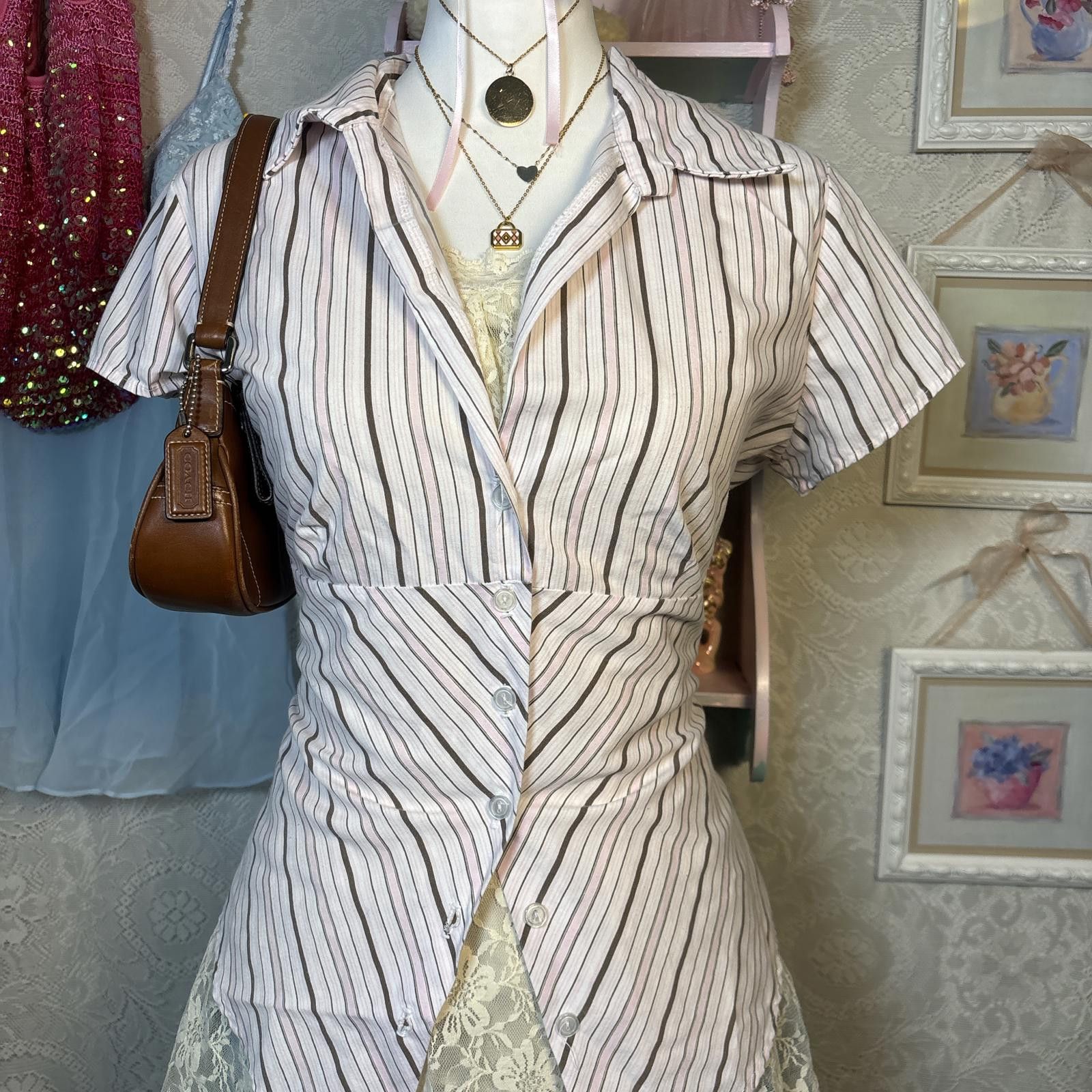 Other y2k office siren fitted stripes blouse Size M / US 6-8 / IT 42-44 - 3 Thumbnail