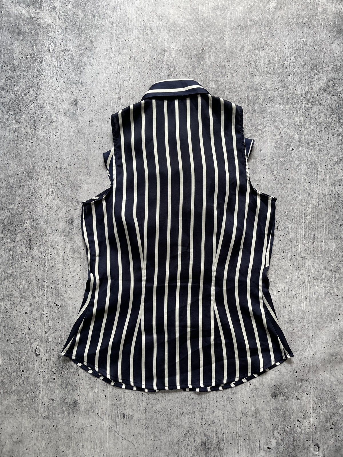 Polo Ralph Lauren Ralph Lauren Blue White Stripe Satin Blouse Top Size S(2) Size S / US 4 / IT 40 - 10 Thumbnail