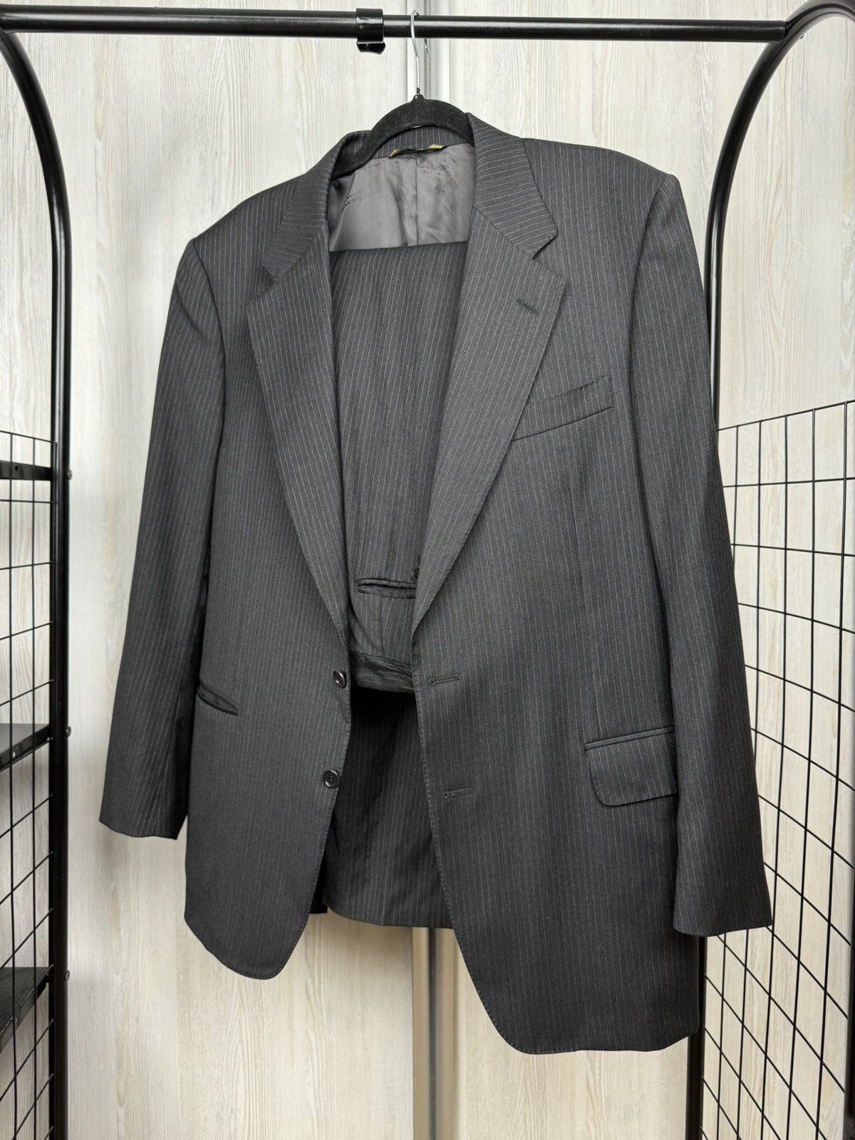 Lanvin Lanvin Classique Dark Gray Striped Wool 3 Button Vented Suit Size 42R - 1 Thumbnail