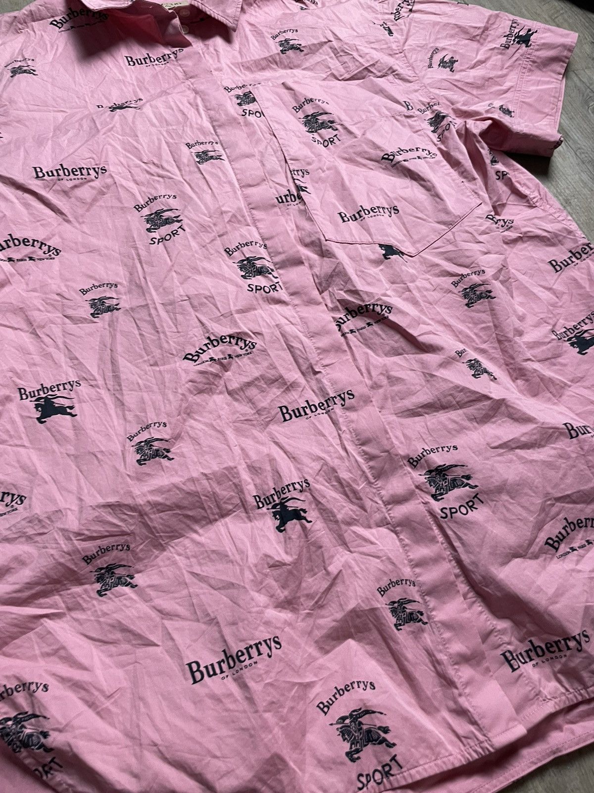 Burberry Burberry sport all over logo print shirt pink Size US XL / EU 56 / 4 - 3 Thumbnail