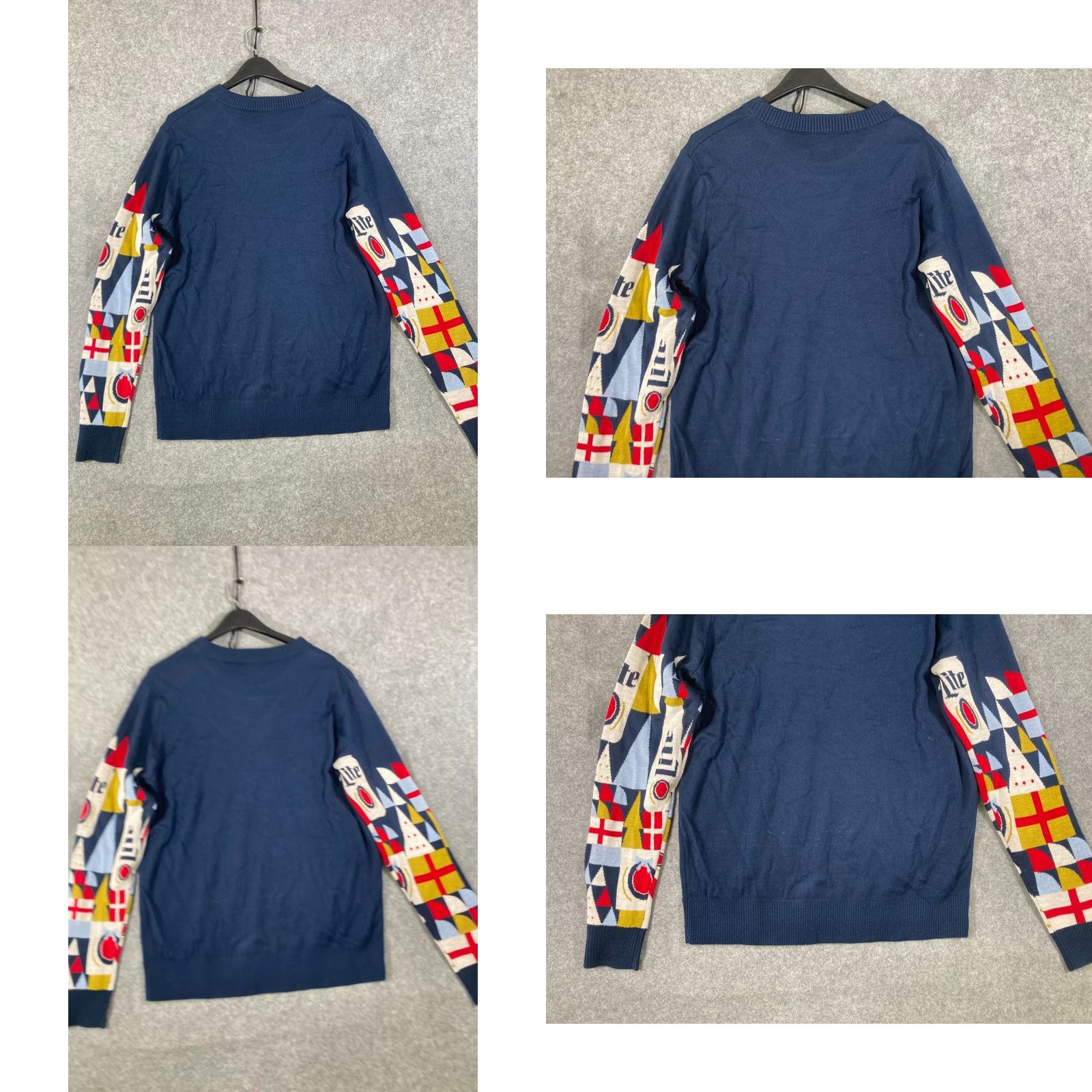 Vintage Miller Lite Christmas Holiday Ugly Pullover Sweater Mens XL Blue Graphic Crew Neck Long Sleeve Knit Size US XL / EU 56 / 4 - 8 Thumbnail
