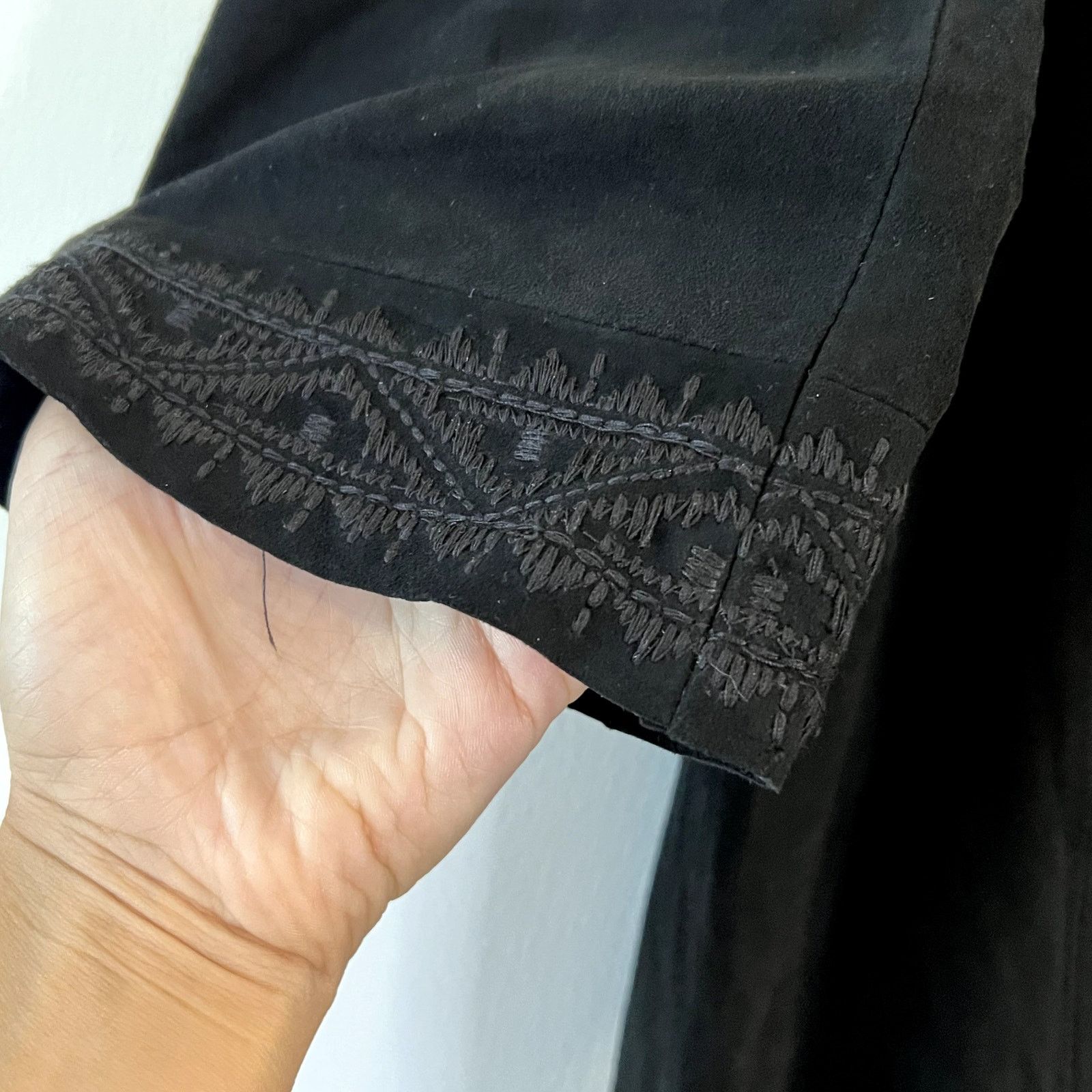 Johnny Was Johnny Was leather mini dress black embroidered floral Size XS / US 0-2 / IT 36-38 - 6 Thumbnail