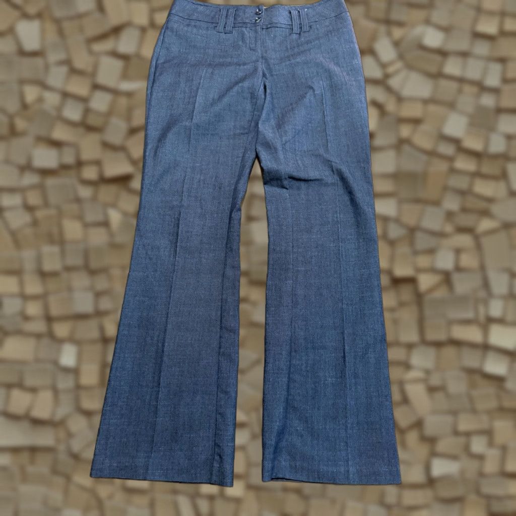 Vintage Maurices Pants Women's 7/8R Blue Pleated Dress Pants 41" Length Size 28" / US 6 / IT 42 - 1 Thumbnail