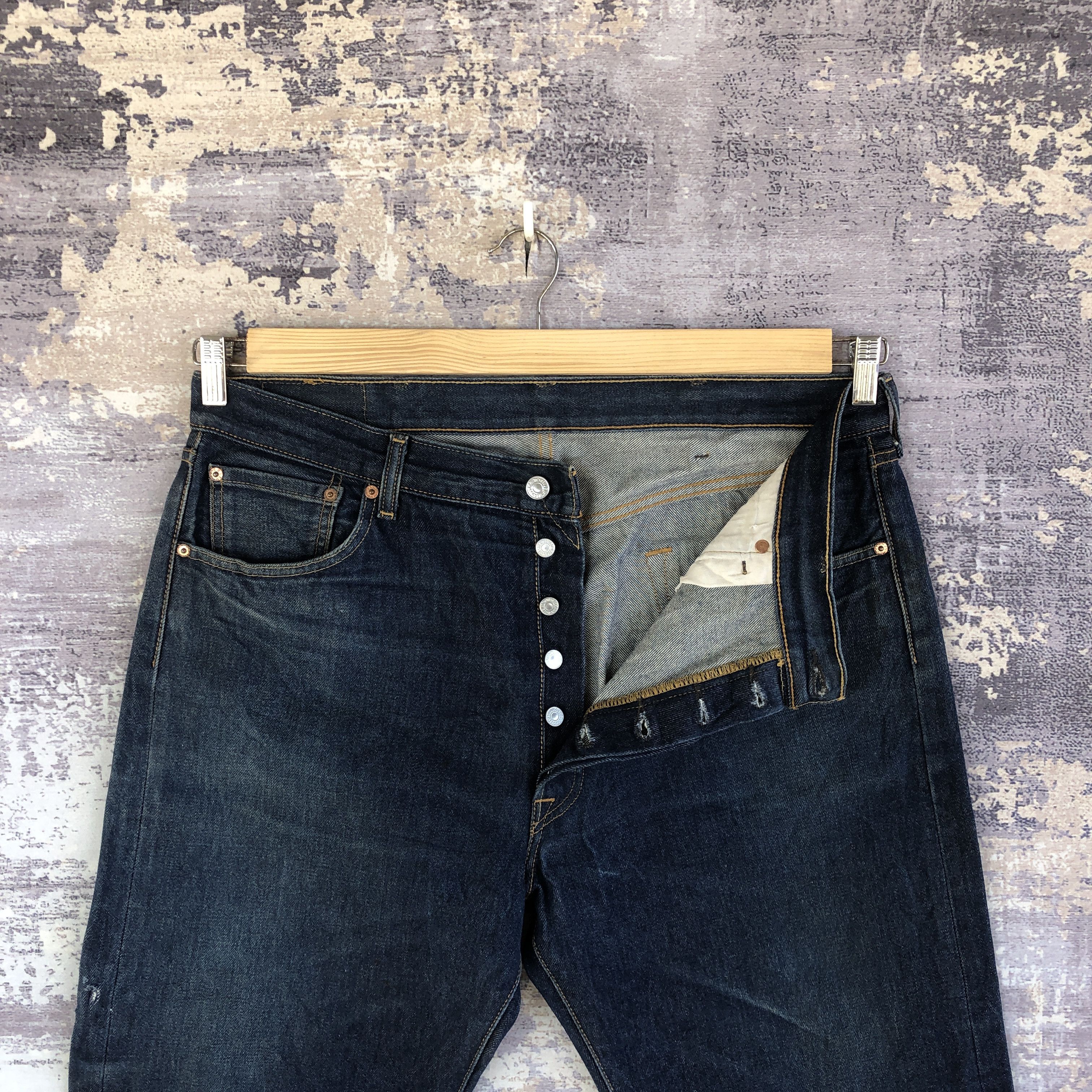 Levi's Vintage Y2K Levis 501 RedTab DarkWash Button Fly Jeans Denim Size US 36 / EU 52 - 6 Thumbnail