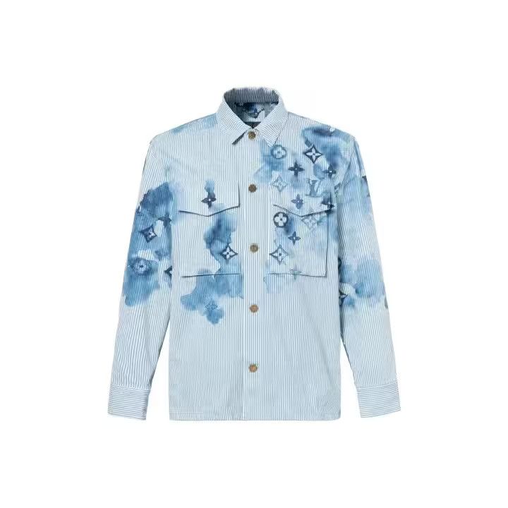 Louis Vuitton LV stipe logo printed shirt Size US XL / EU 56 / 4 - 1 Thumbnail