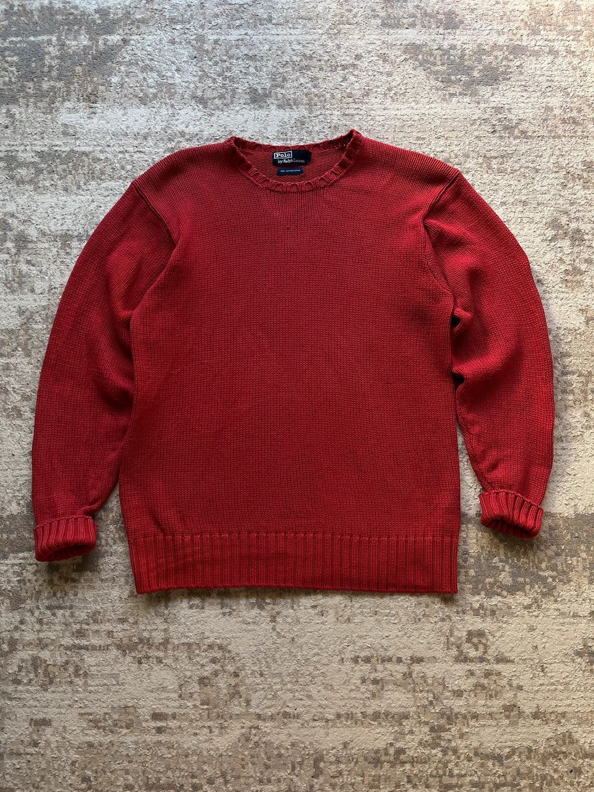 Polo Ralph Lauren OG Polo Ralph Lauren Vintage Blank Red Sweater Vintage 90s Size US XL / EU 56 / 4 - 1 Thumbnail