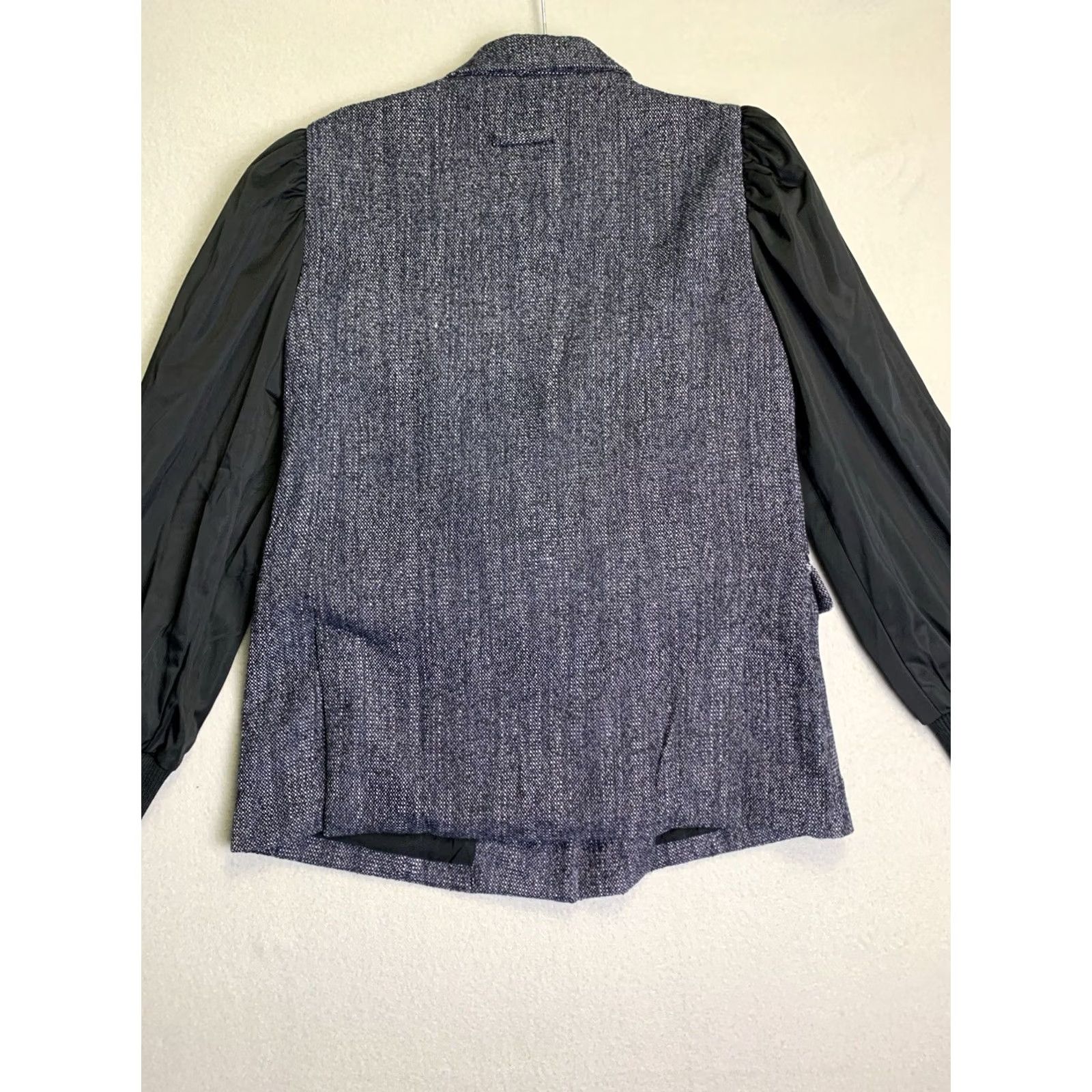 Vintage VINTAGE Maeve Jacket Womens 10 Black Knit Solid Button Collared Relaxed City Classic Hipster London Paris 90s Size L / US 10 / IT 46 - 2 Thumbnail
