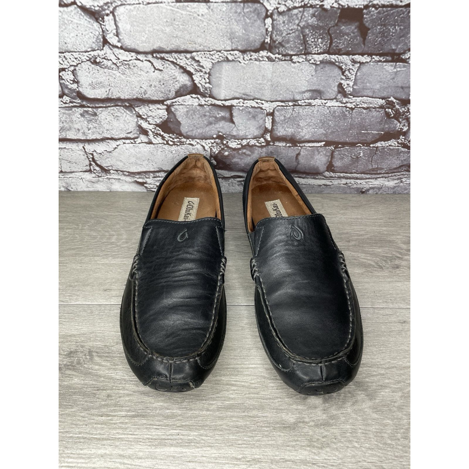 Olukai Olukai Akepa Moc Slip On Loafers Men's size 10.5 Black Leath Size US 10.5 / EU 43-44 - 15 Thumbnail