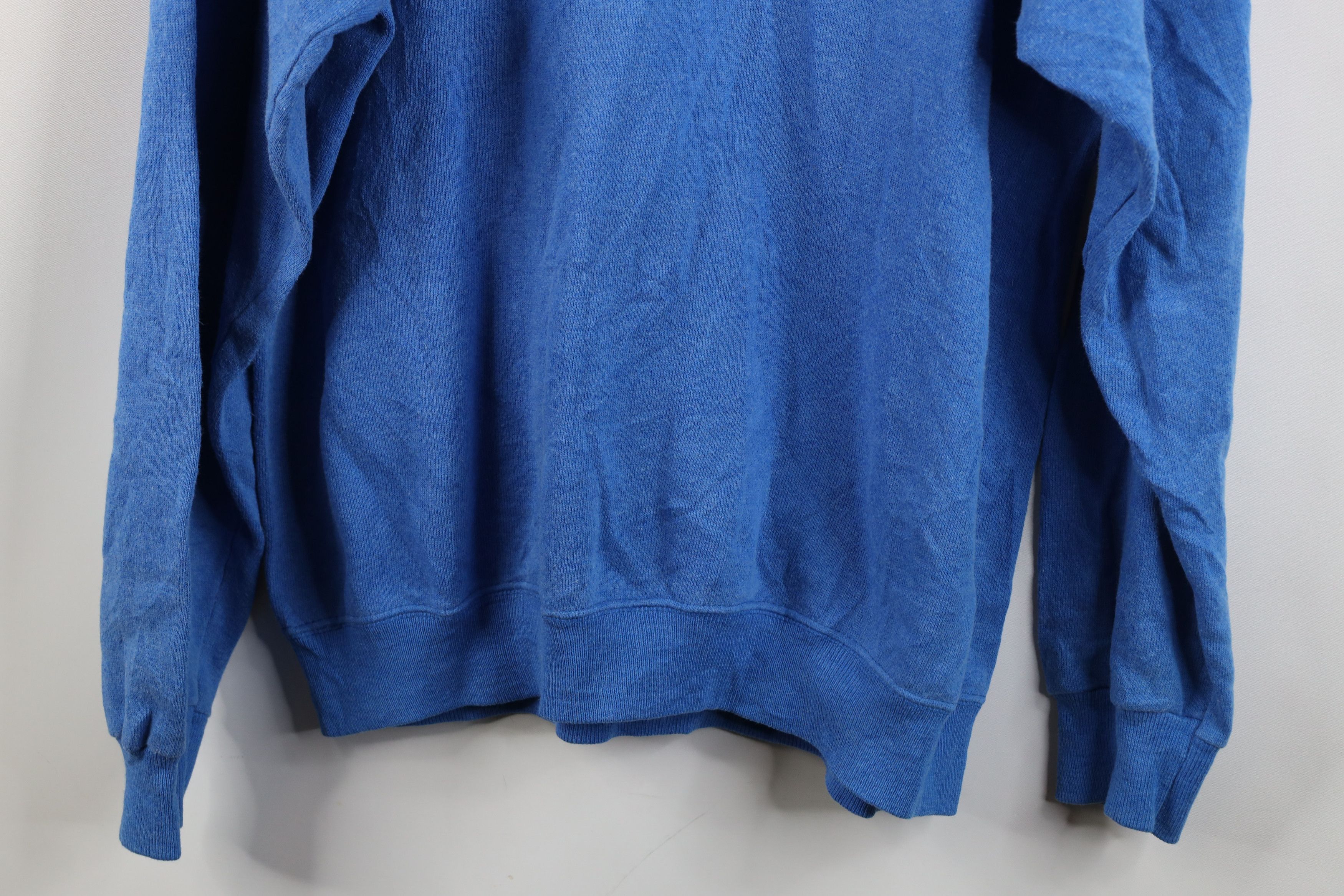Vintage Vintage 80s Streetwear Popcorn Collared Sweatshirt Blue USA Size L / US 10 / IT 46 - 16 Thumbnail