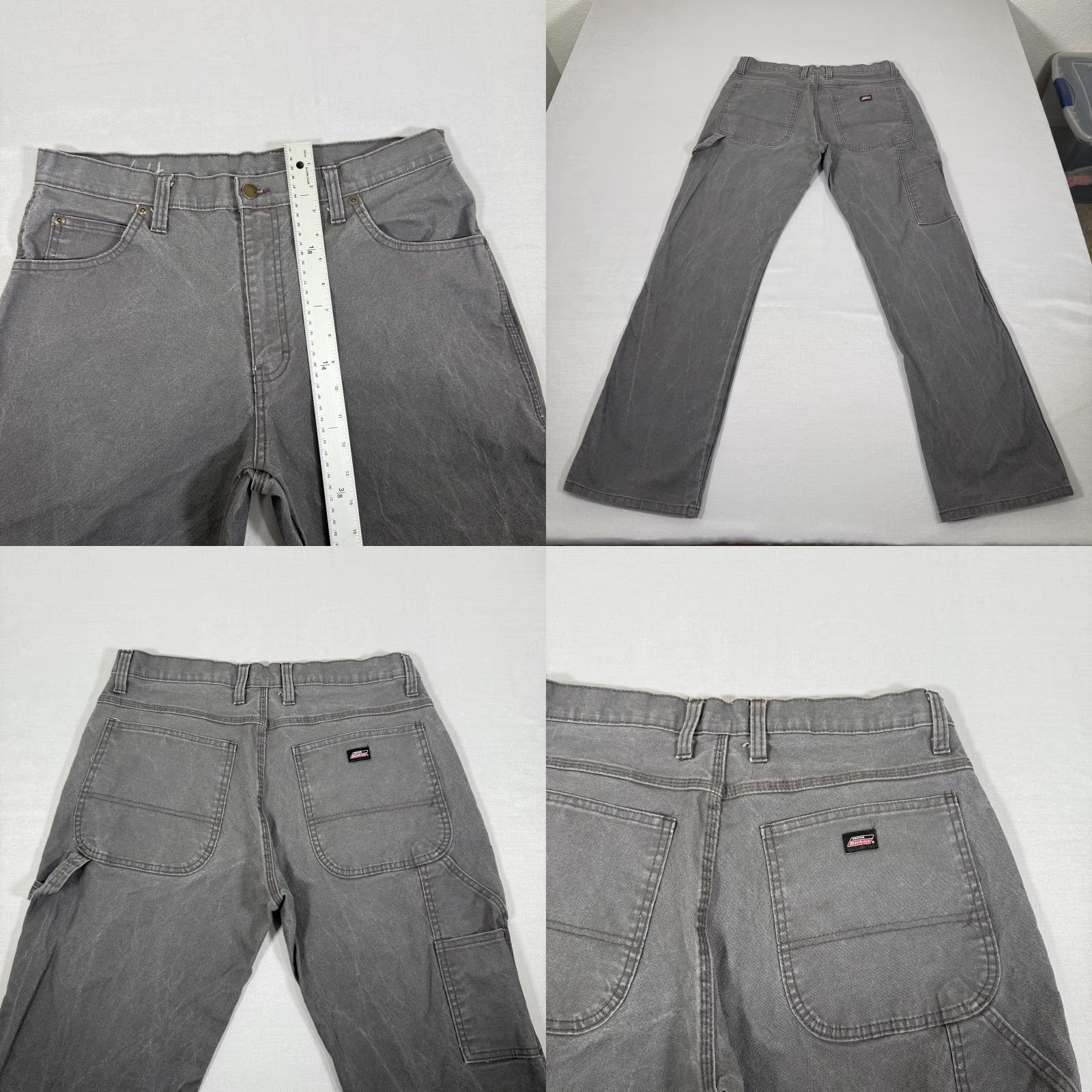 Dickies Dickies Pants Mens 34x32 Gray Canvas Carpenter Straight Fit Stretch Workwear Y2K Size US 34 / EU 50 - 8 Thumbnail