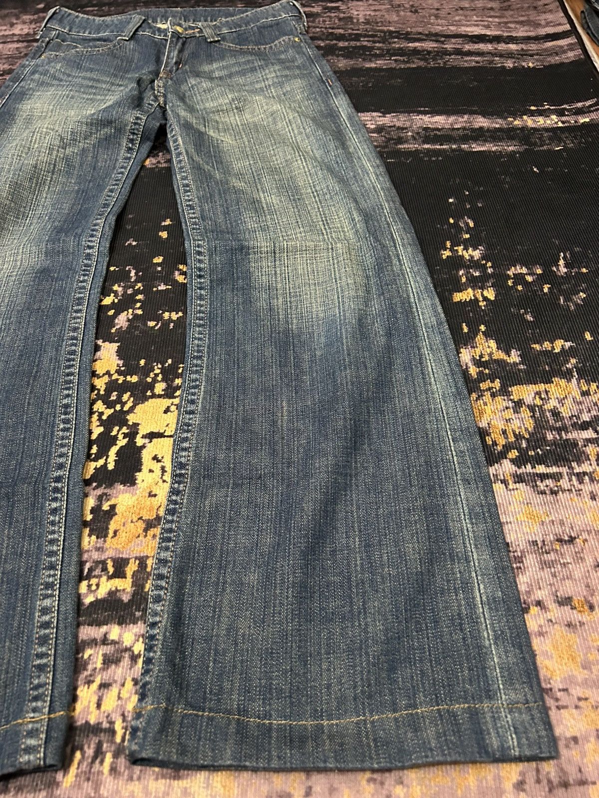 If Six Was Nine Japanese Brand Sweat Hip Washed Flare Jeans Size US 28 / EU 44 - 4 Thumbnail