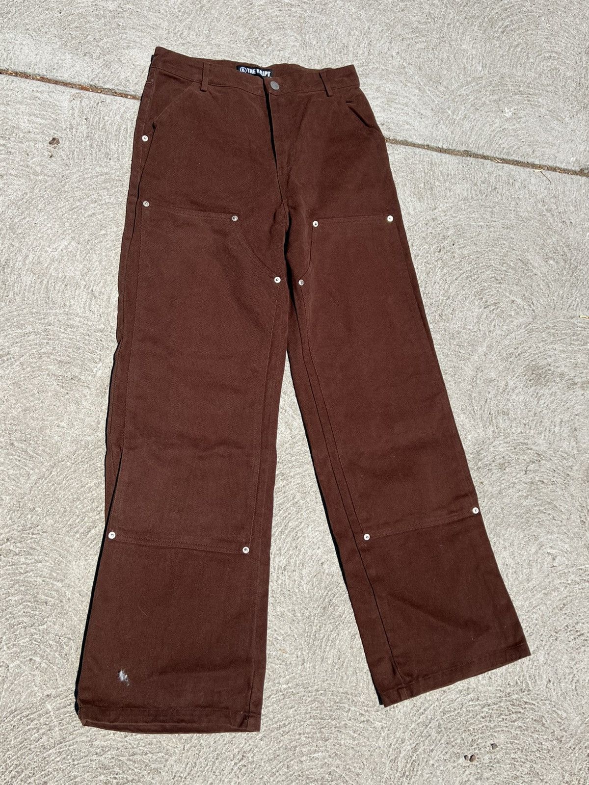 THE KRIPT The Kript Chocolate Brown Double Knees Knee Work Pants Size 29" - 1 Thumbnail