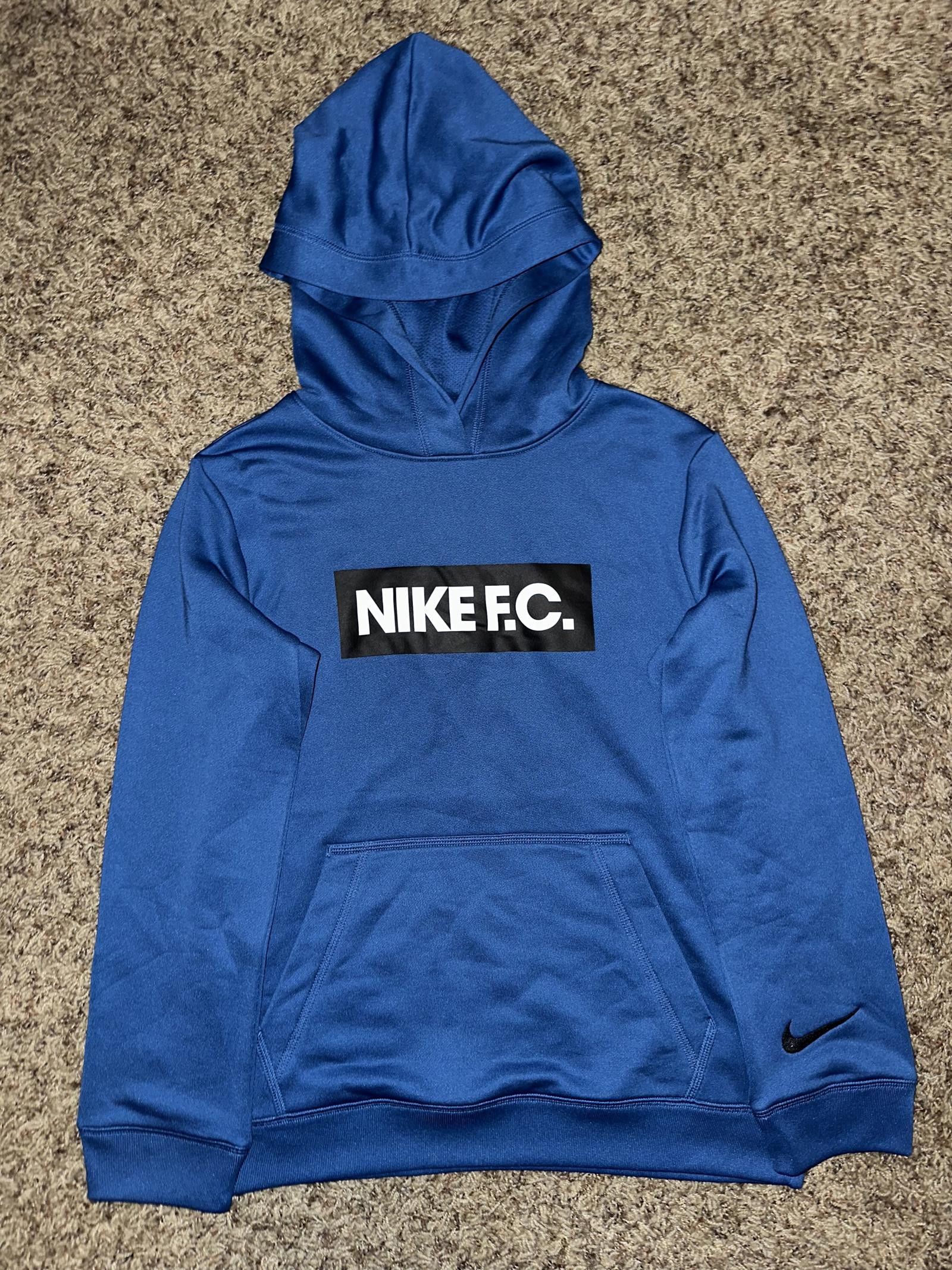 Nike Nike Big Kids (Boy’s) Dri-Fit FC Libero Football Blue Hooded Sweatshirt Size US M / EU 48-50 / 2 - 1 Thumbnail