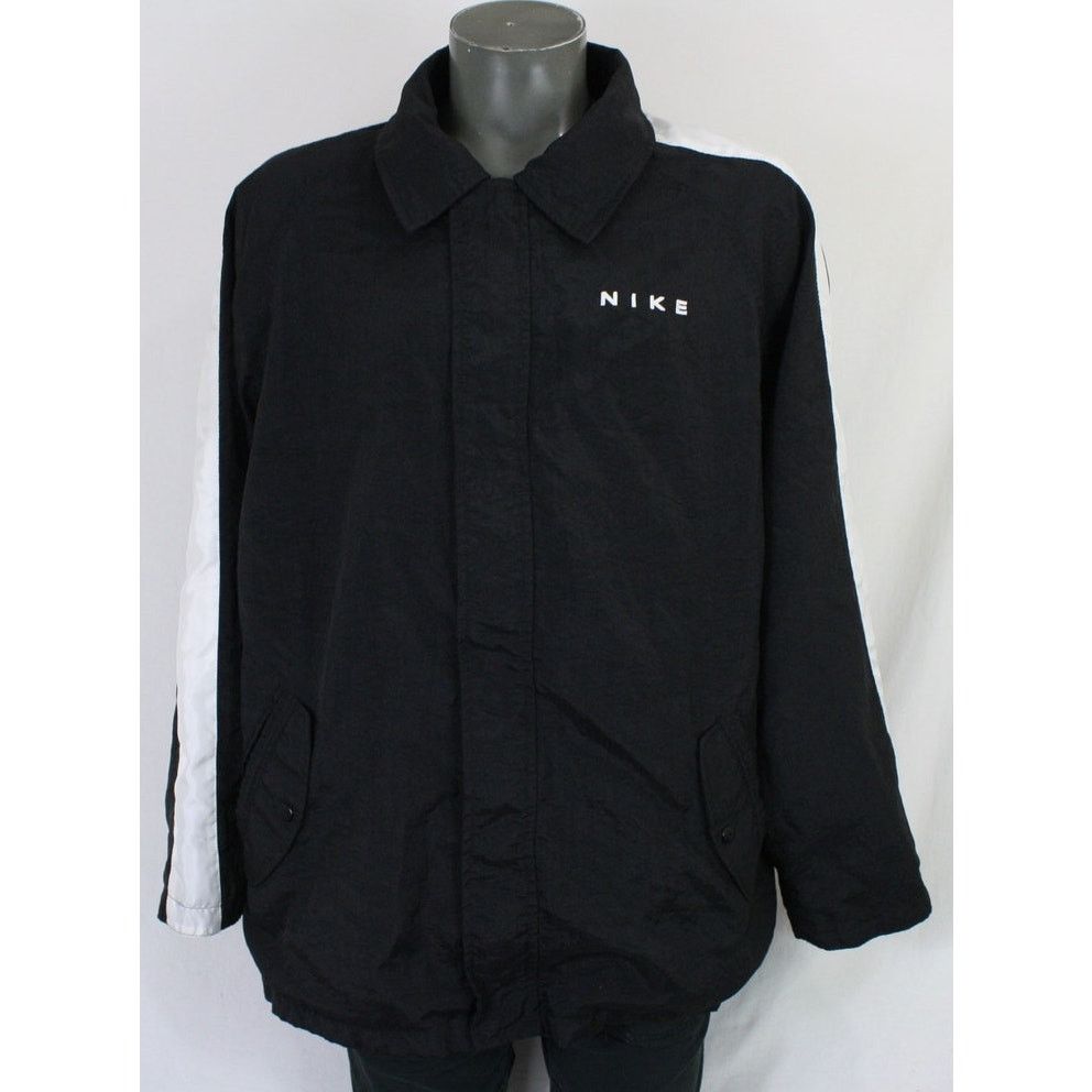 Nike Vintage 90s Nike Big Center Swoosh Lined Windbreaker Jacket Size US XL / EU 56 / 4 - 2 Thumbnail