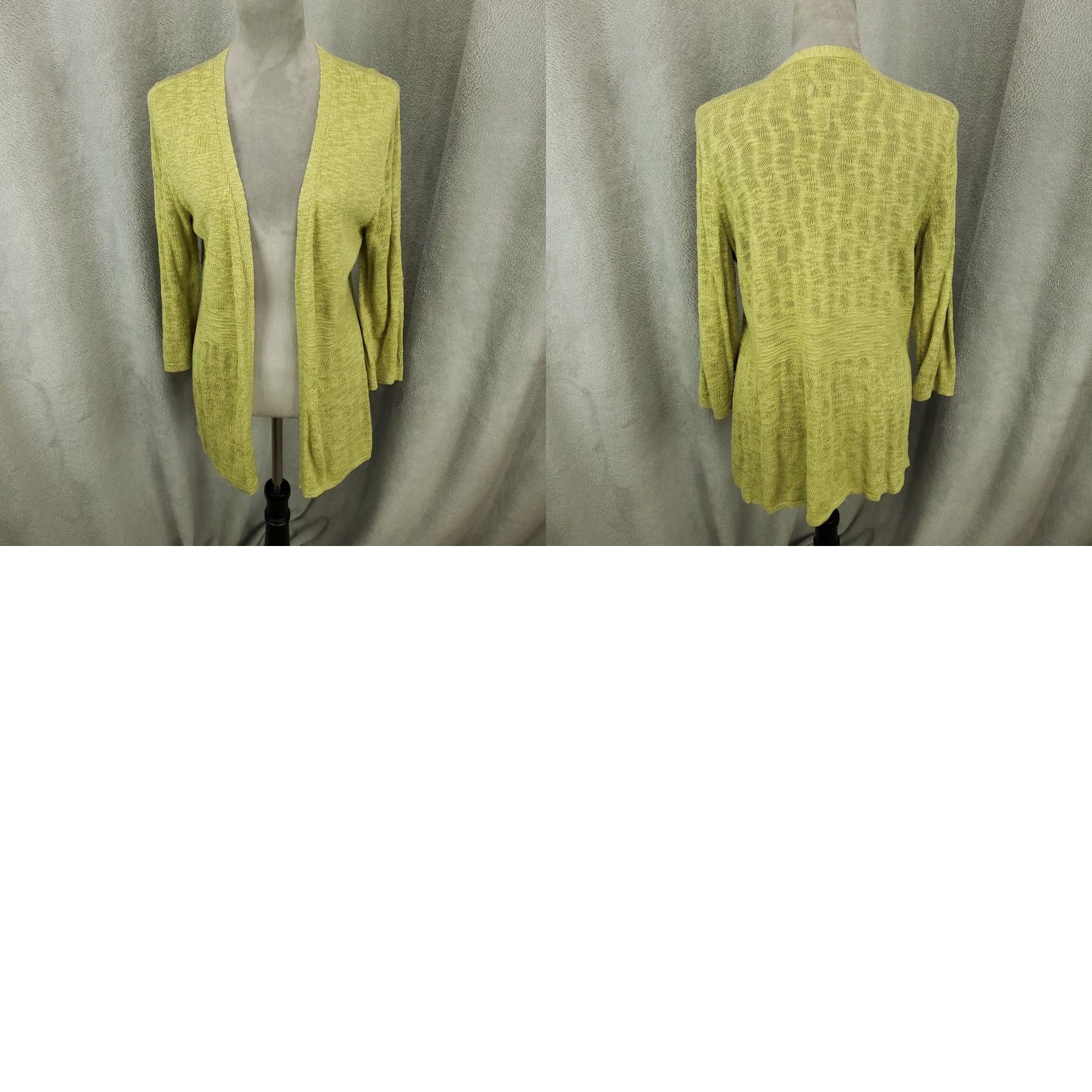 Vintage VINTAGE Chicos Cardigan Womens L Green Yellow Open Knit Front Lightweight Coverup Size L / US 10 / IT 46 - 8 Thumbnail