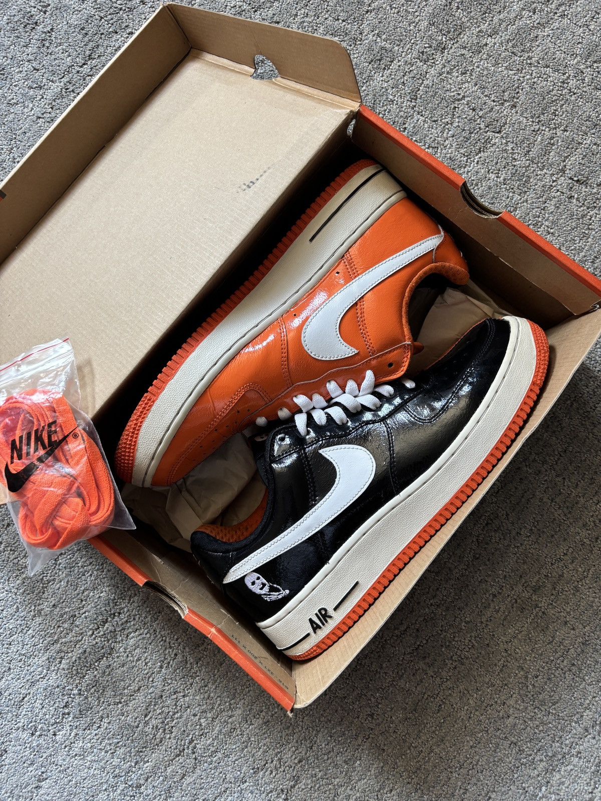 Nike Nike Air Force 1 Premium Halloween 2006 Black/White-Orange Size US 9 / EU 42 - 1 Thumbnail