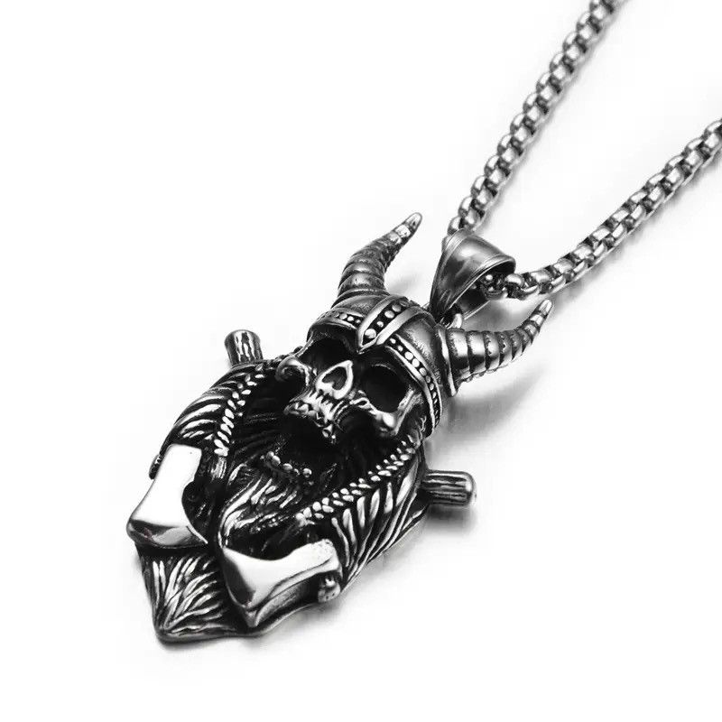 Jewelry Skull Sheep Horn Pendant Necklaces Size ONE SIZE - 6 Thumbnail