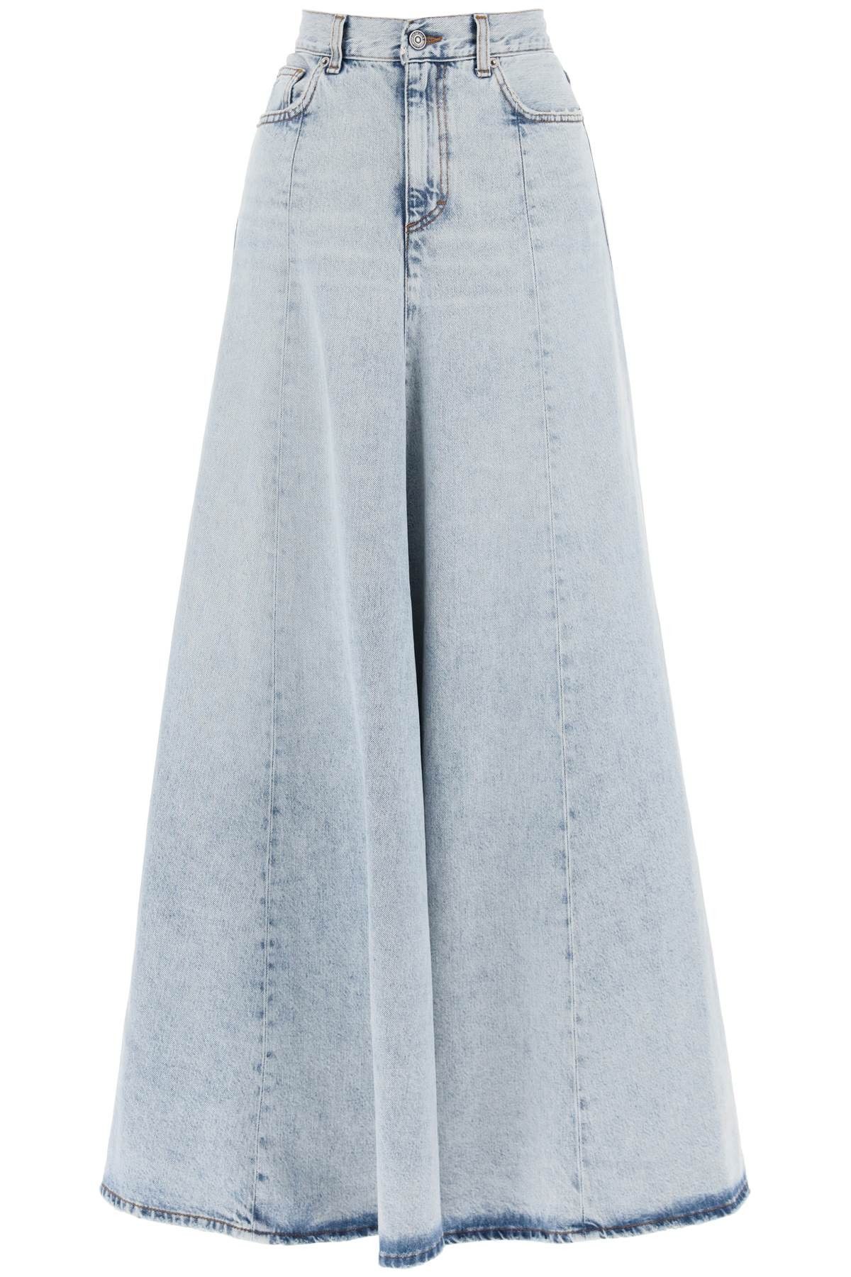 image of Haikure Serenity Maxi Circular Skirt in Stromboli Blue, Women's (Size 27)