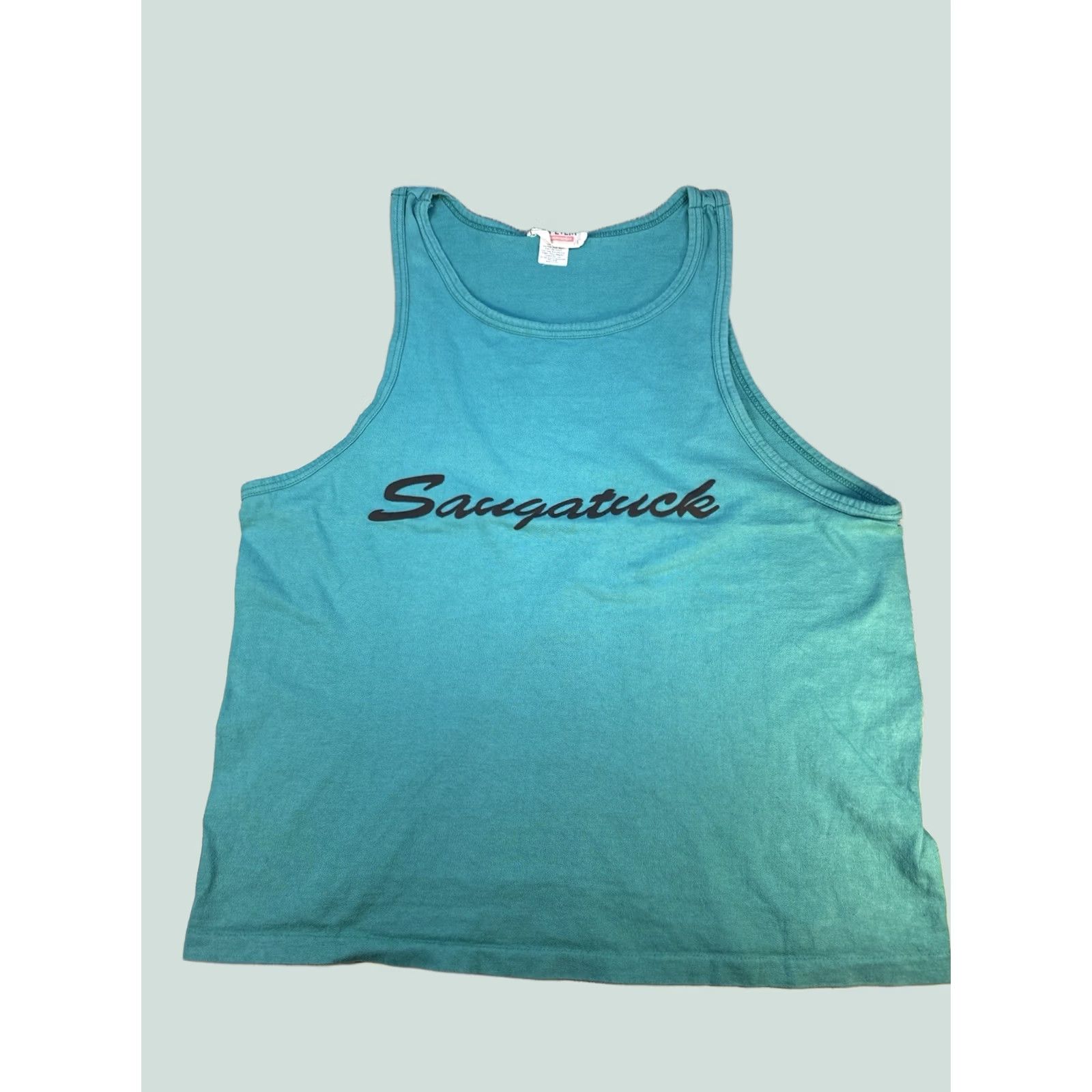 Vintage VINTAGE Moose Graphic Tank Top USA XL Main Event Cotton Teal 1989 Saugatuck Michigan Mens Size US XL / EU 56 / 4 - 1 Thumbnail