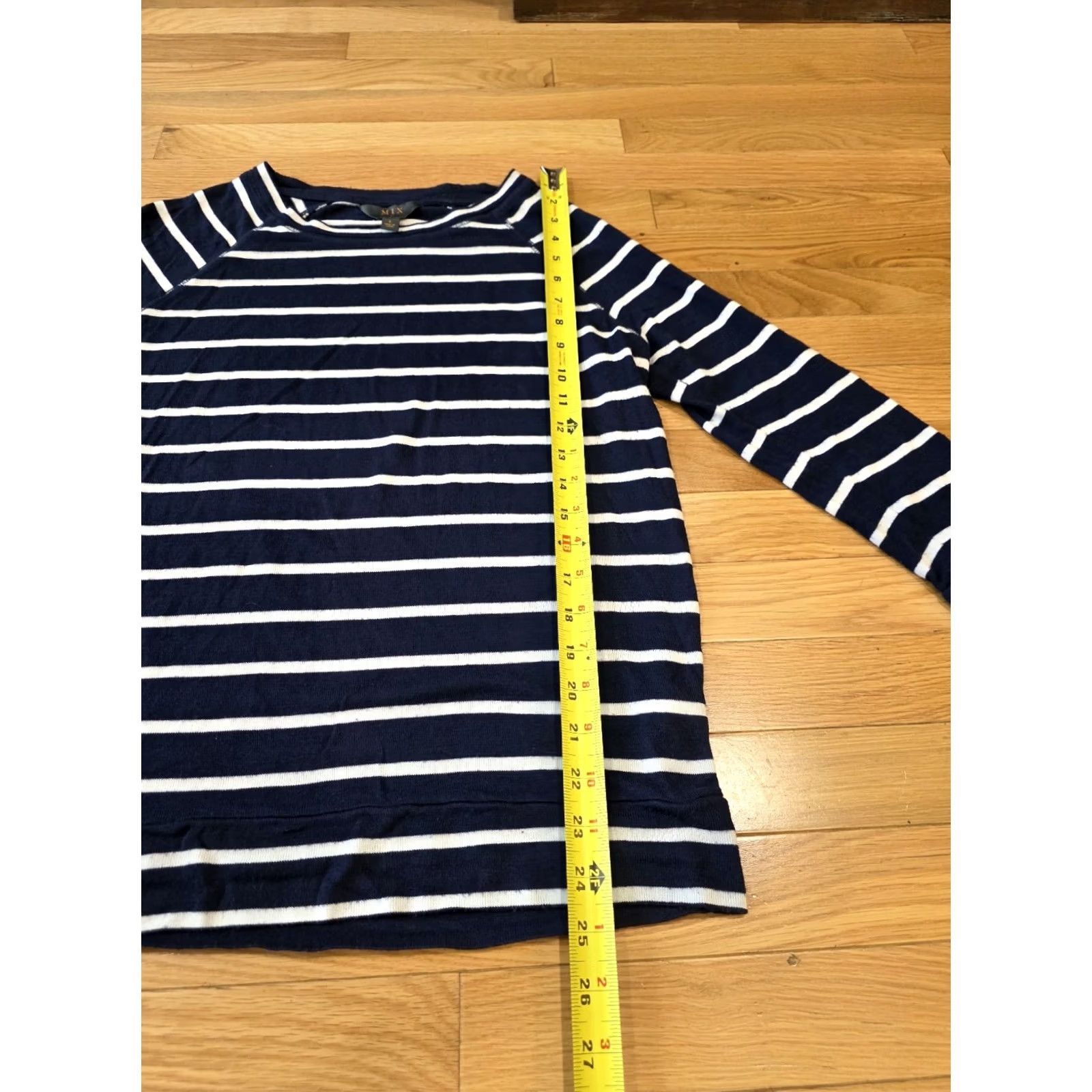 Vintage MIX by 41 Hawthorn Navy and White Striped Sweater L Women Pullover Long Sleeve Size L / US 10 / IT 46 - 5 Thumbnail