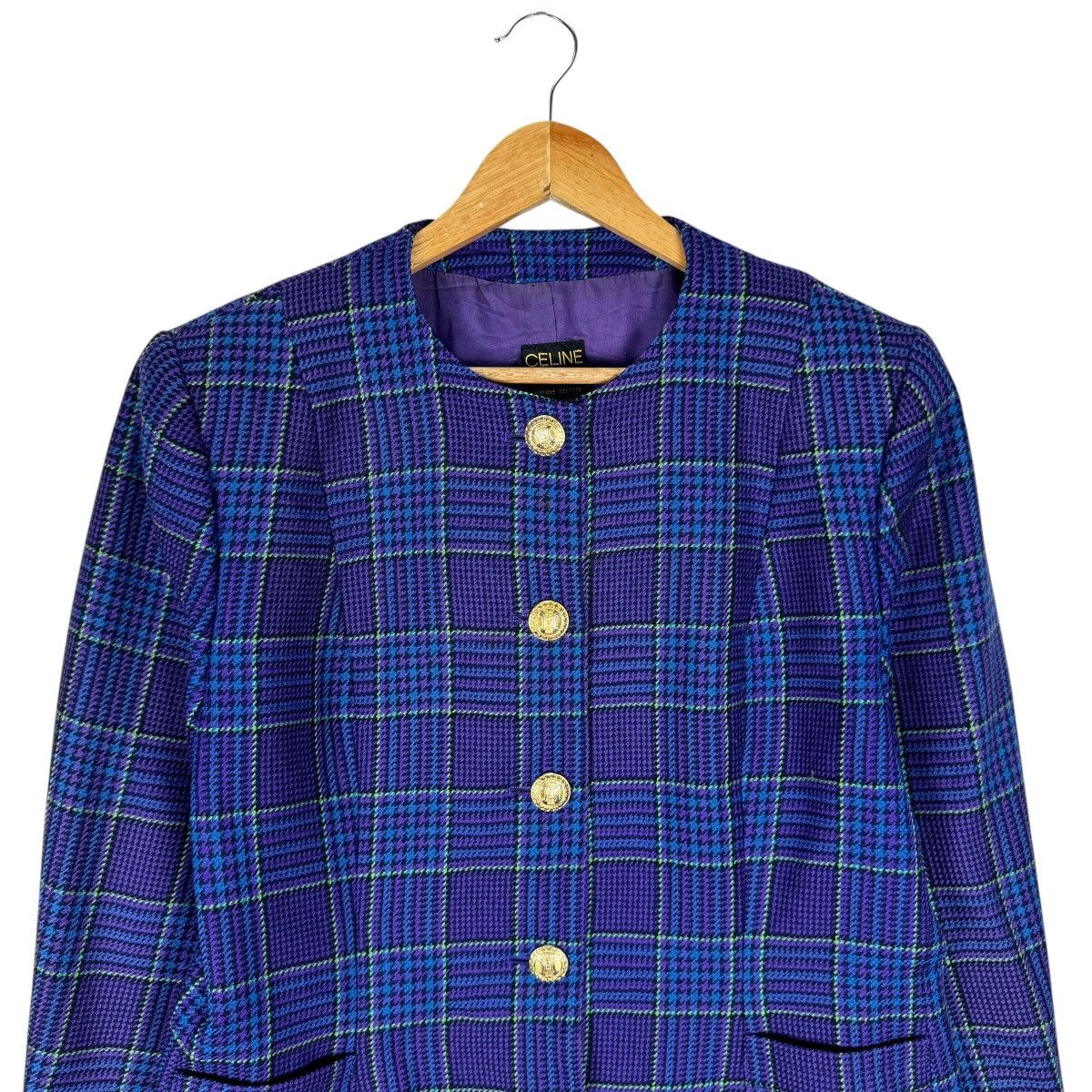 Celine ☀️CELINE FRANCE PLAIDS JACKET Size S / US 4 / IT 40 - 6 Thumbnail