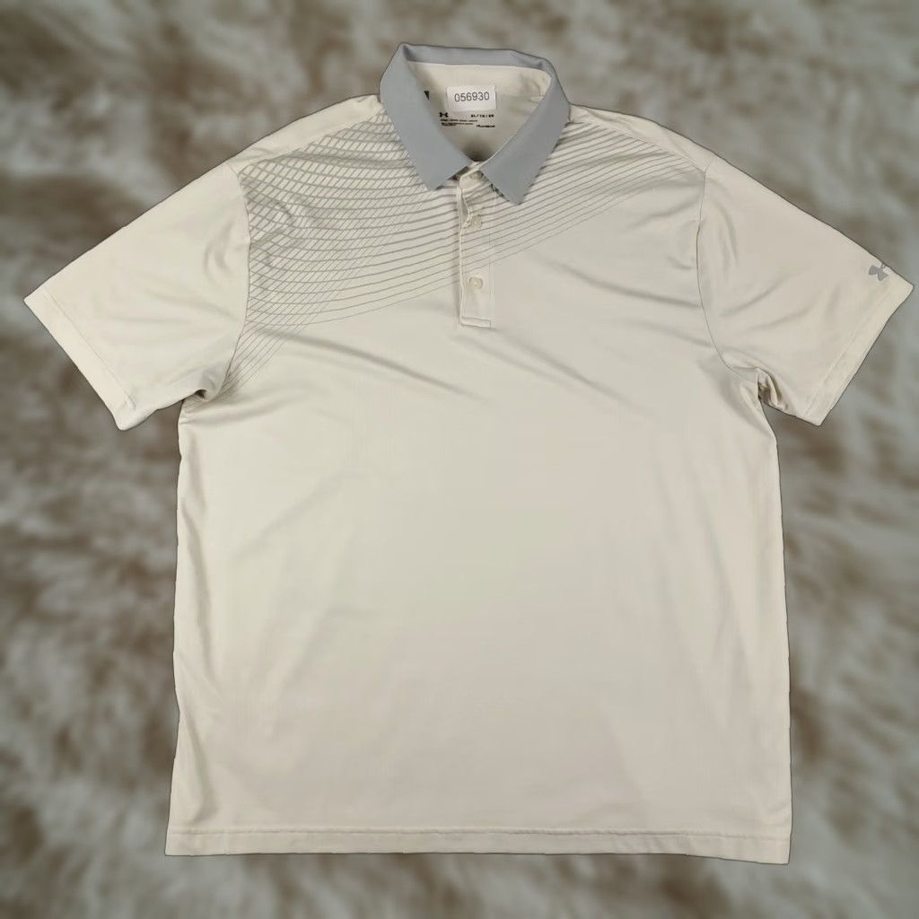 Under Armour Under Armour Polo Shirt Mens XL Ivory Golf Casual Short Sleeve Polo Size US XL / EU 56 / 4 - 1 Thumbnail