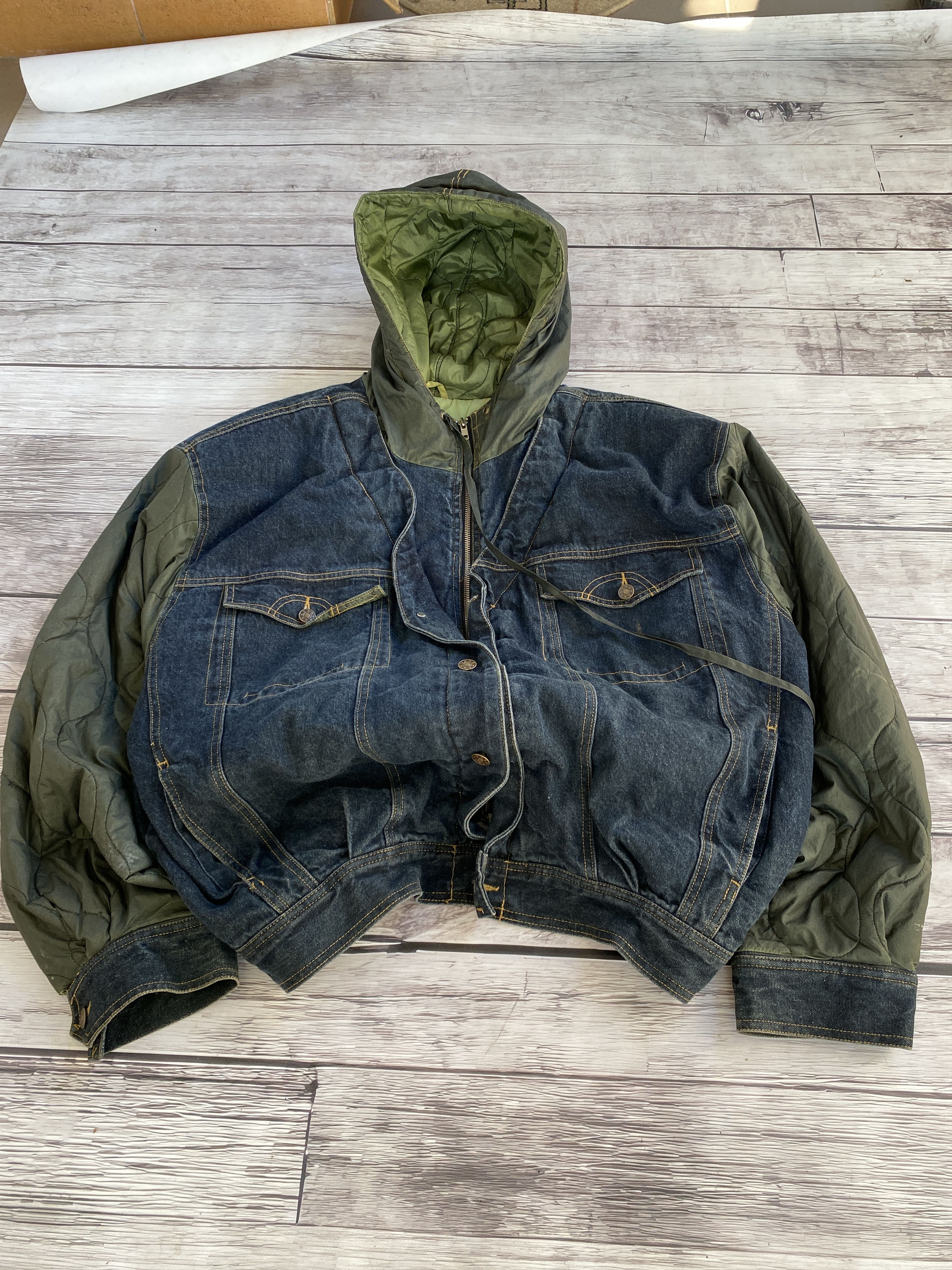 Japanese Brand × Rap Tees RARE🔥VINTAGE PELLE PELLE STYLE DENIM/PUFFER JACKET RAP 90S Size US L / EU 52-54 / 3 - 4 Thumbnail