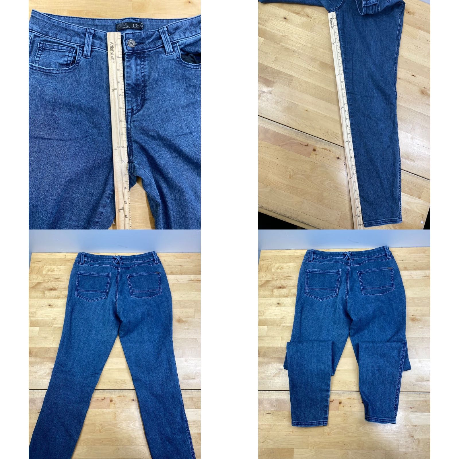 Prana prAna Kayla Jeans Womens 8/29 Blue Denim Slim Skinny Stretch Pockets 28 in Regular 8 Size 30" / US 8 / IT 44 - 8 Thumbnail
