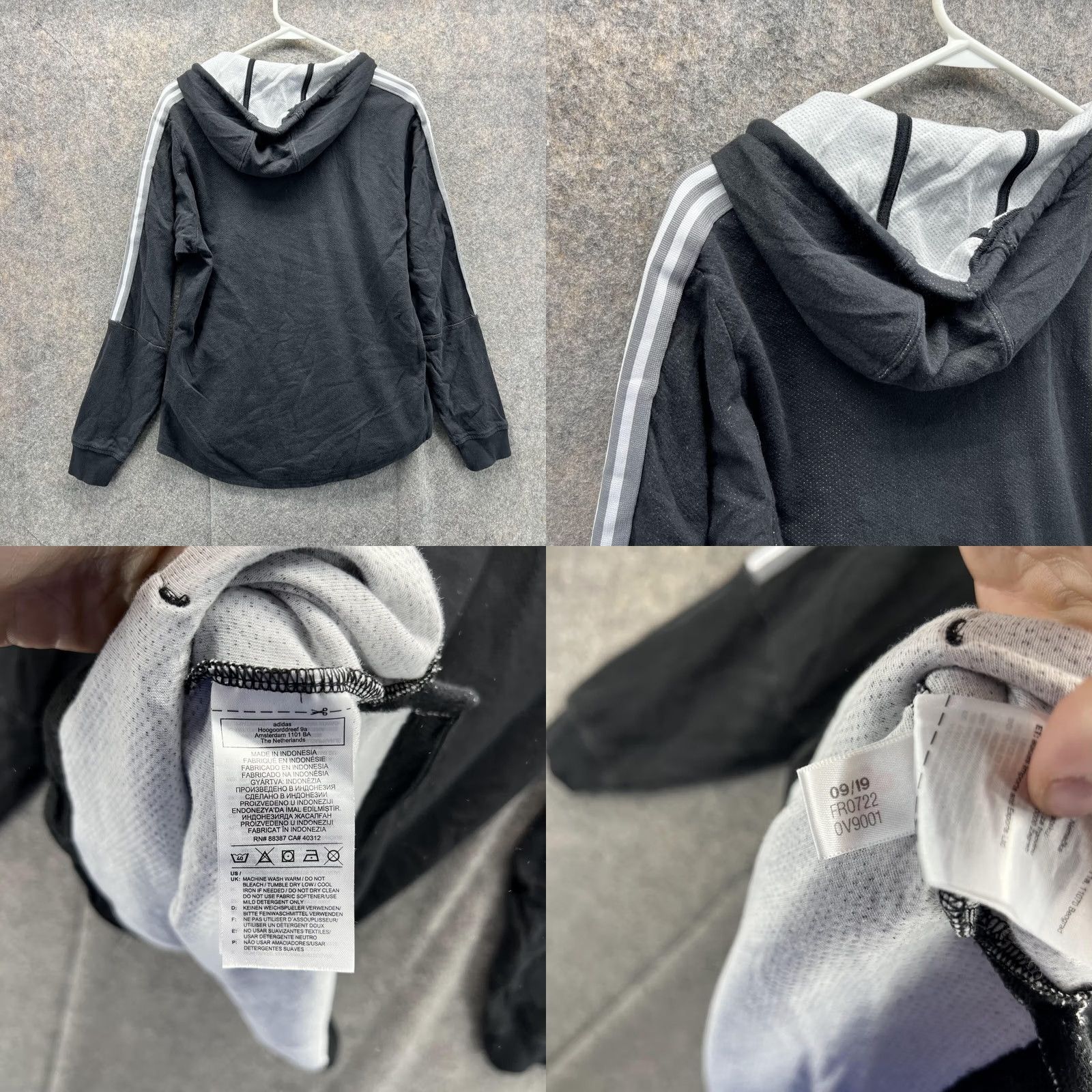Adidas Adidas Sweater Men Small Trefoil Black Gray Hooded Melange Sweatshirt Drawstring Size US S / EU 44-46 / 1 - 8 Thumbnail