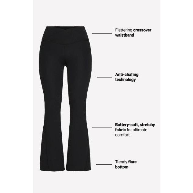 Fabletics Fabletics PureLuxe Everyday Crossover Flare Black Yitty Coll Size 27" / US 4 / IT 40 - 8 Thumbnail