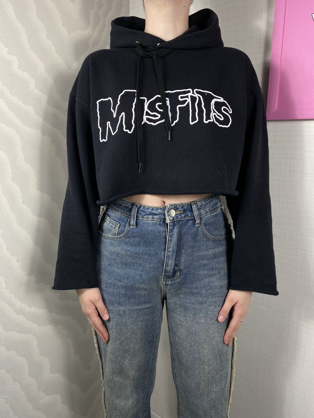 Fruit Of The Loom Misfits Skull Crop Hoodie Size M / US 6-8 / IT 42-44 - 13 Thumbnail