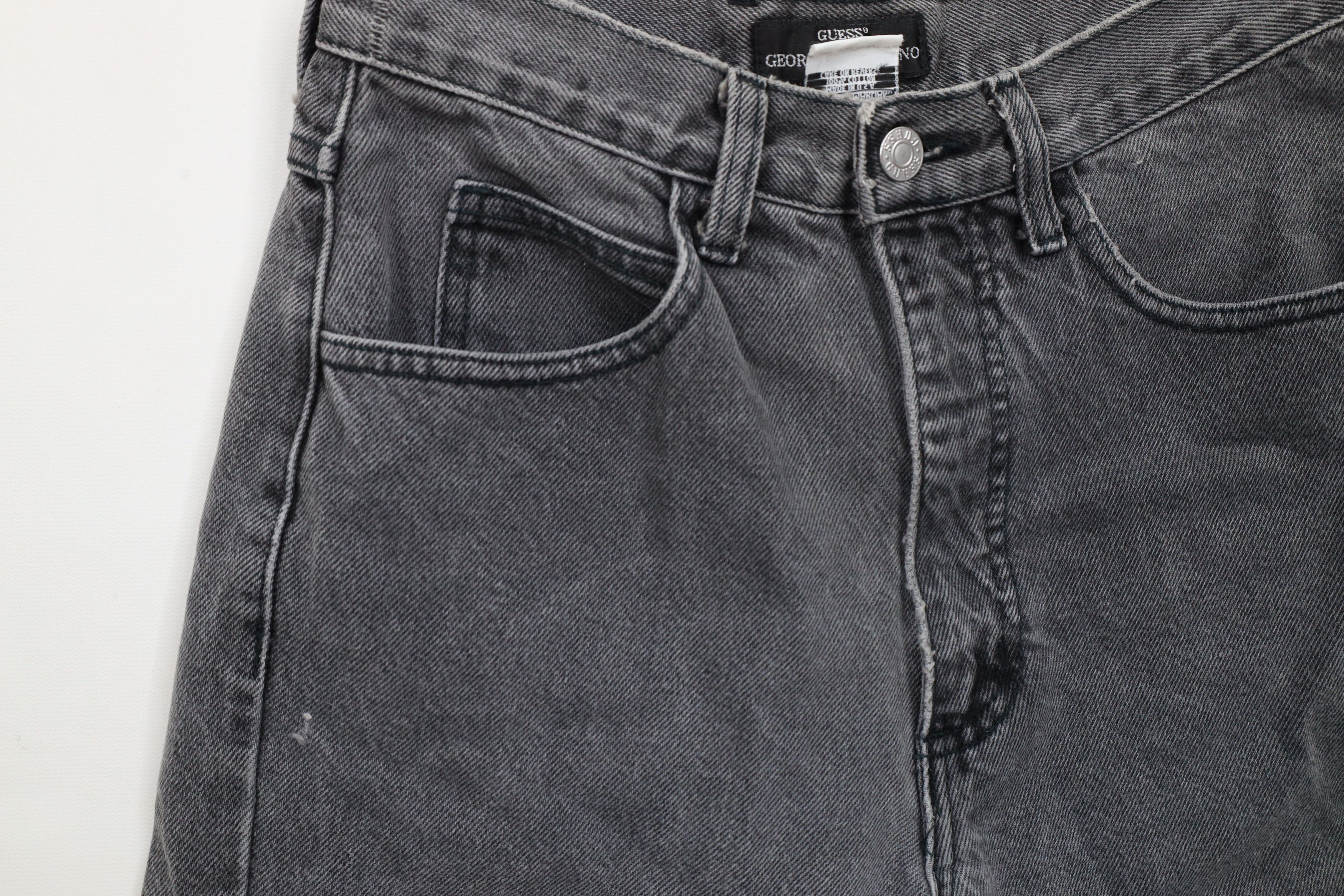 Guess × Vintage Vintage 90s Guess Tapered Skinny Leg Denim Jeans Black USA Size 29" - 8 Thumbnail