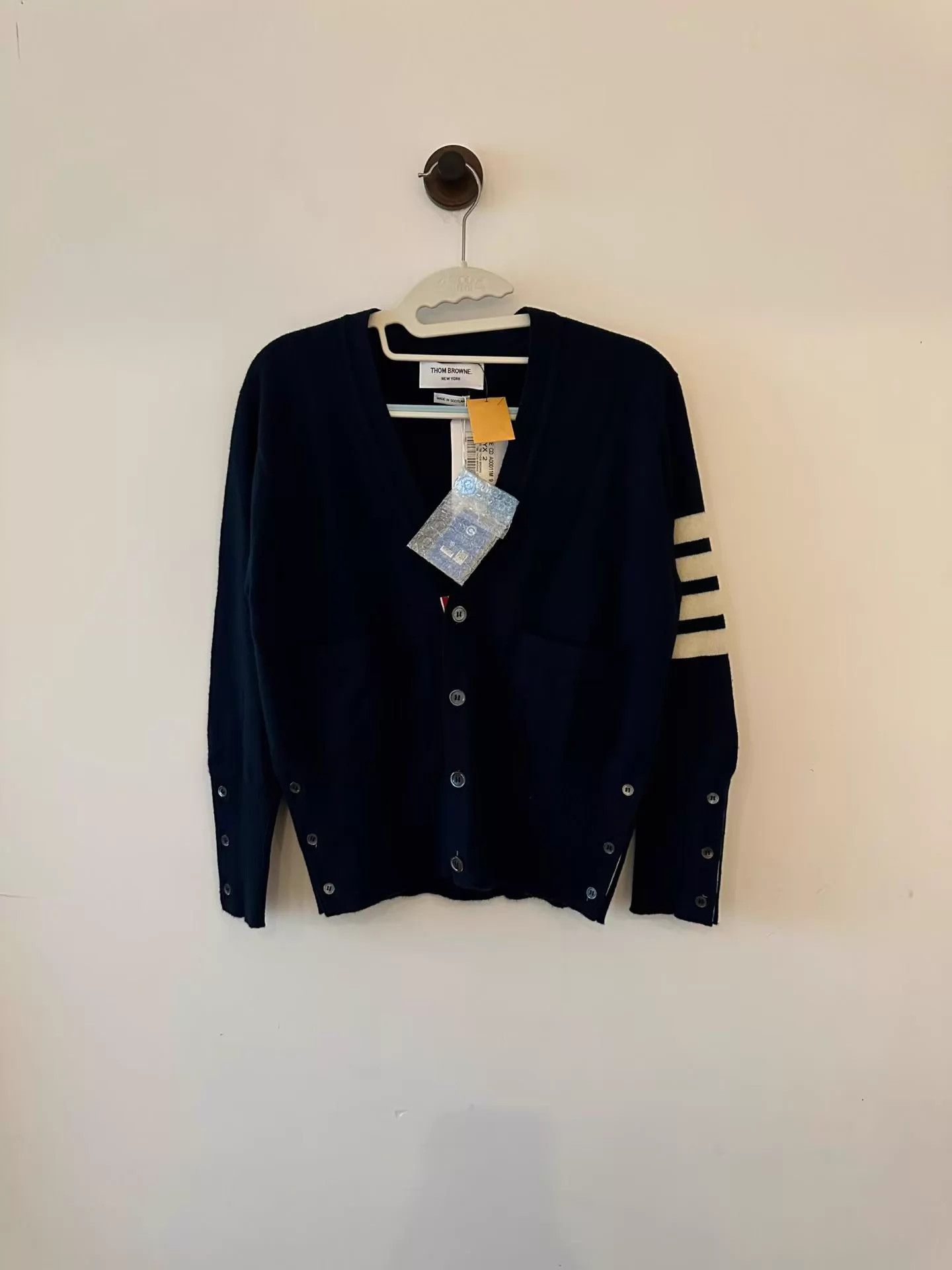 Thom Browne Thom Browne Blue Cashmere Cardigan Size 2 Size US M / EU 48-50 / 2 - 1 Thumbnail