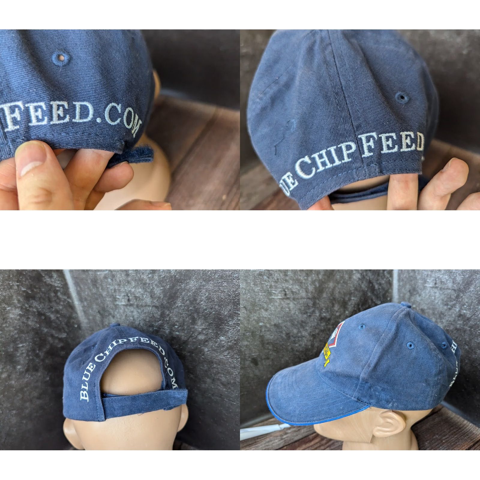Vintage Blue Chip Feed Blue Baseball Cap Men One Size Blue Baseball Cap Size ONE SIZE - 8 Thumbnail