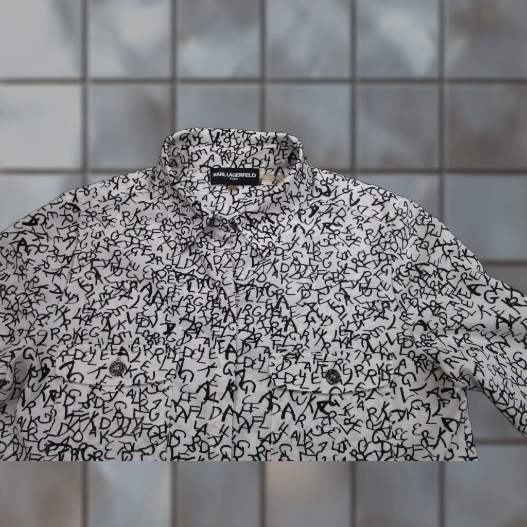 Karl Lagerfeld Karl Lagerfeld Shirt Womens XS White All Over Print Doodle Maximalism City Art Vintage No (adjust to rules) Size XS / US 0-2 / IT 36-38 - 1 Thumbnail