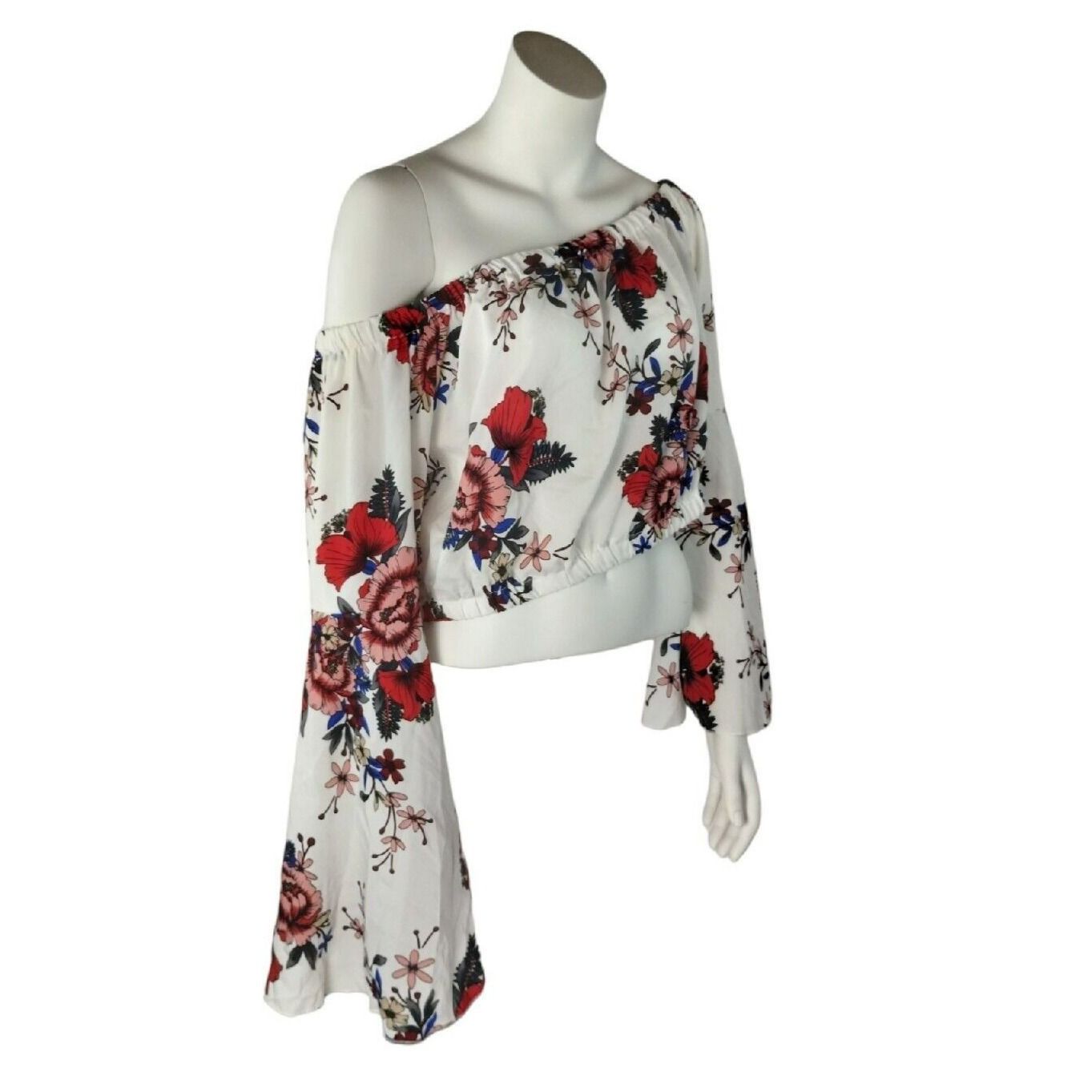Other Florens Womens 1X Floral Print Off the Shoulder Bell Sleeve Size XL / US 12-14 / IT 48-50 - 2 Thumbnail