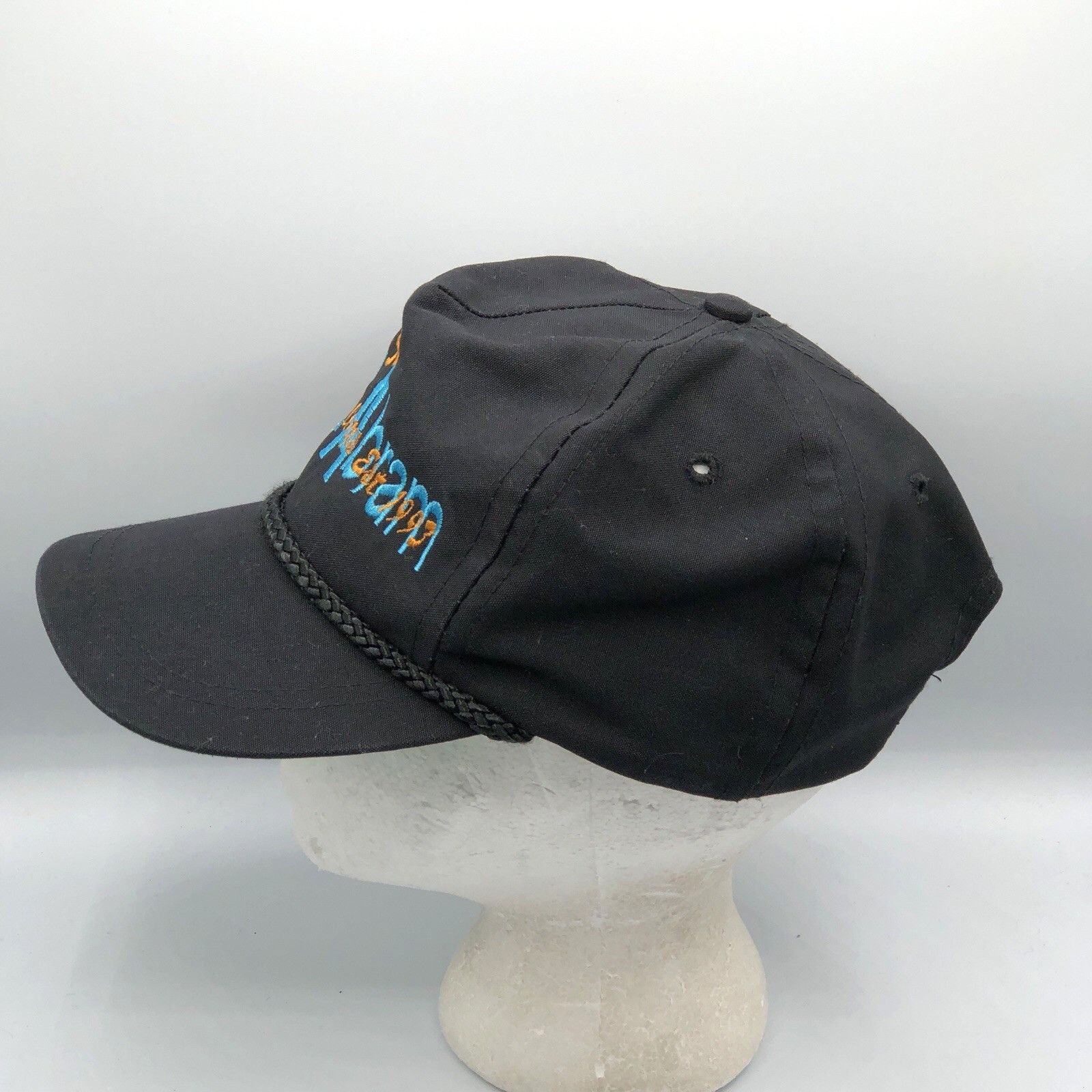 Vintage Vintage Ski Mt Abrom Black Rope Hat Leather Strapback Size ONE SIZE - 3 Thumbnail