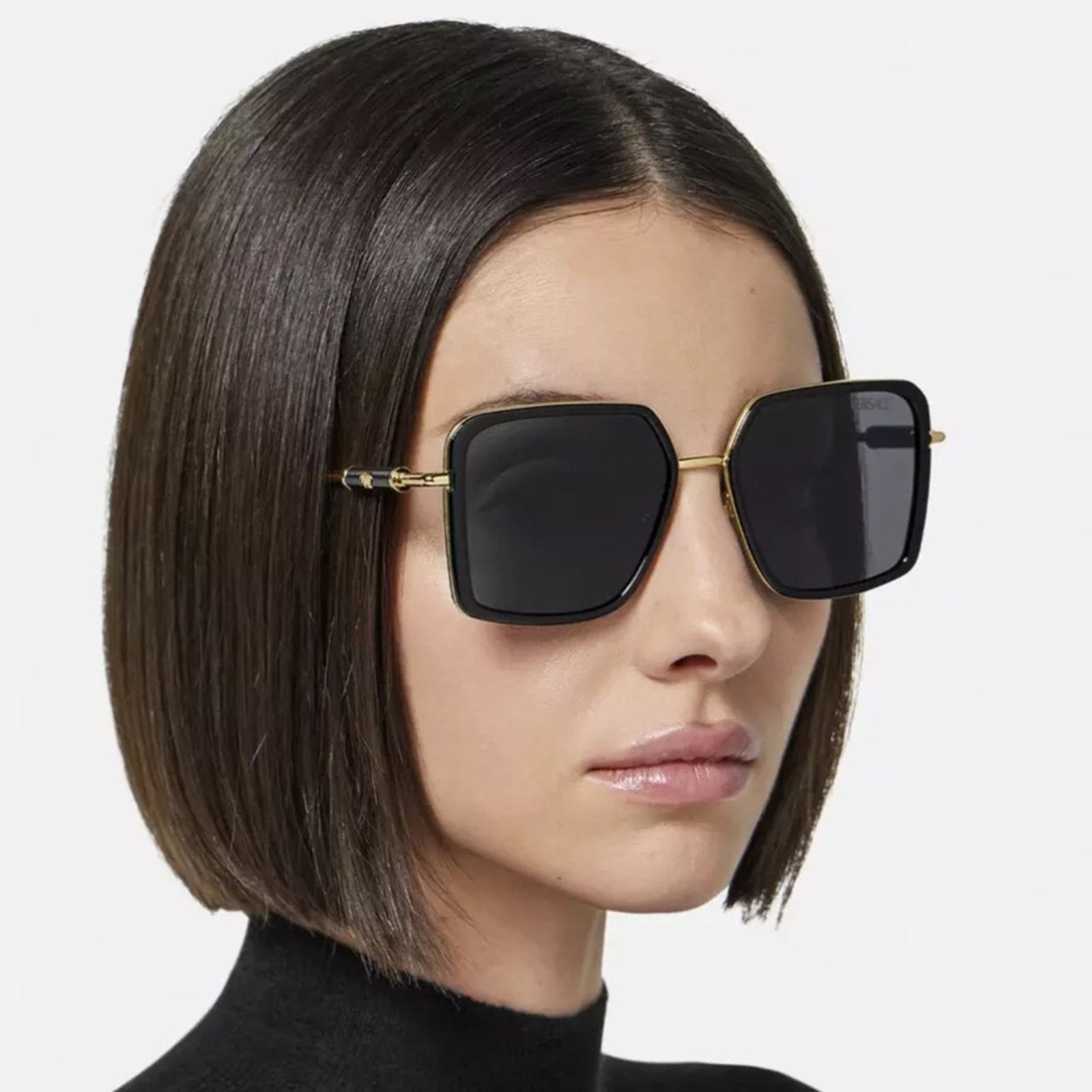 Versace NEW VERSACE VE2261 100287 Black Dark Grey Women Sunglasses Size ONE SIZE - 1 Thumbnail
