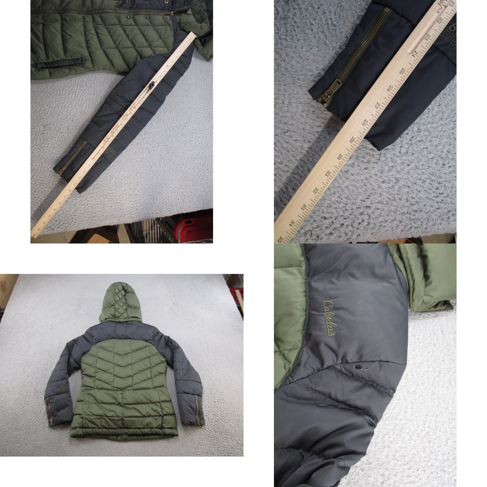 Vintage Cabela's Down Puffer Jacket Womens M Hooded Green Black READ Jacket Puffer Winter Outdoor Womens 90s Size M / US 6-8 / IT 42-44 - 9 Thumbnail
