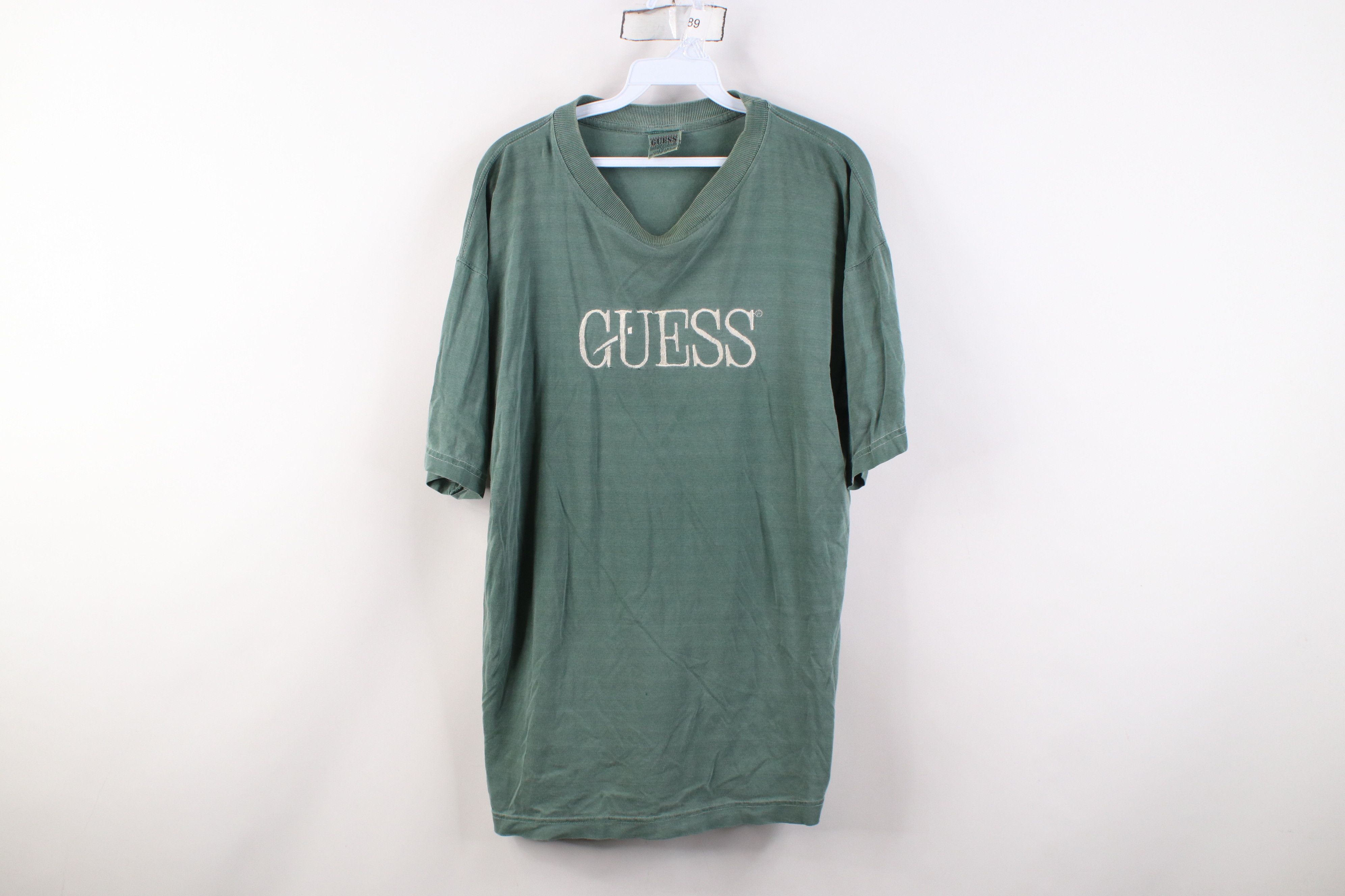 Guess Vintage 90s Guess Spell Out Baggy Fit Stonewash T-Shirt USA Size US M / EU 48-50 / 2 - 1 Thumbnail