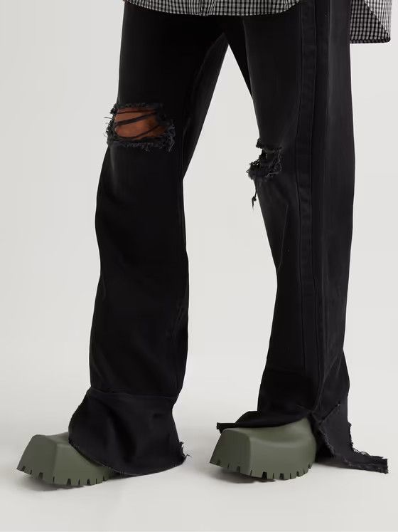 Balenciaga o1mt1gz0524 Trooper Rubber Boots in Army Green Size US 8.5 / EU 41-42 - 3 Thumbnail