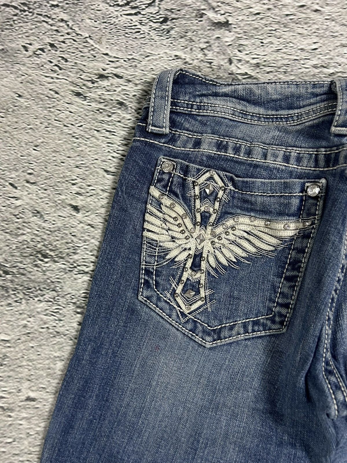 Miss Me Miss Me flared bootcut white stitching denim vintage y2k Size 30" / US 8 / IT 44 - 3 Thumbnail