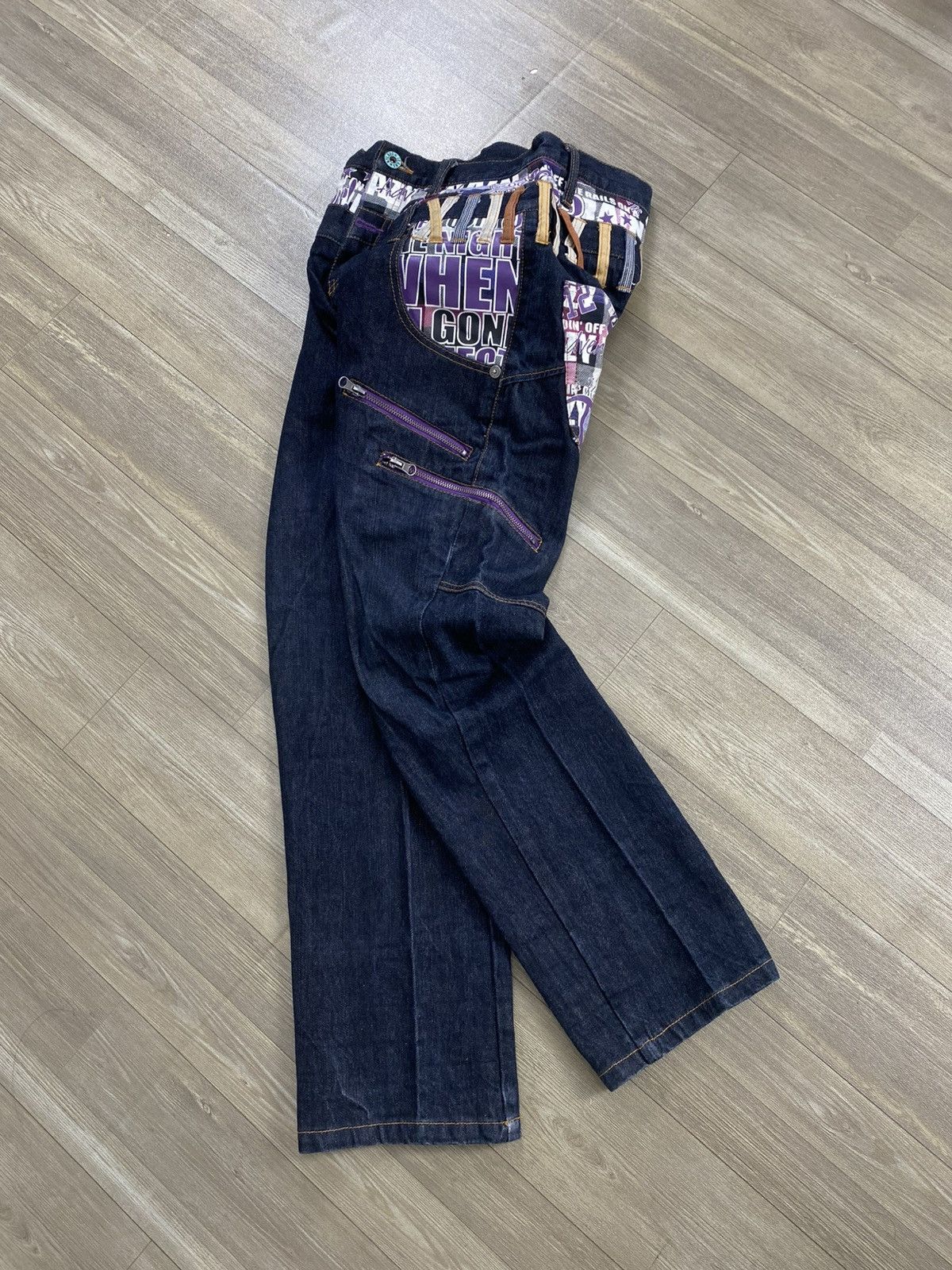 If Six Was Nine 2000s Nylaus Double Waist Multipocket Punk Lgb Style Jeans Size US 28 / EU 44 - 1 Thumbnail