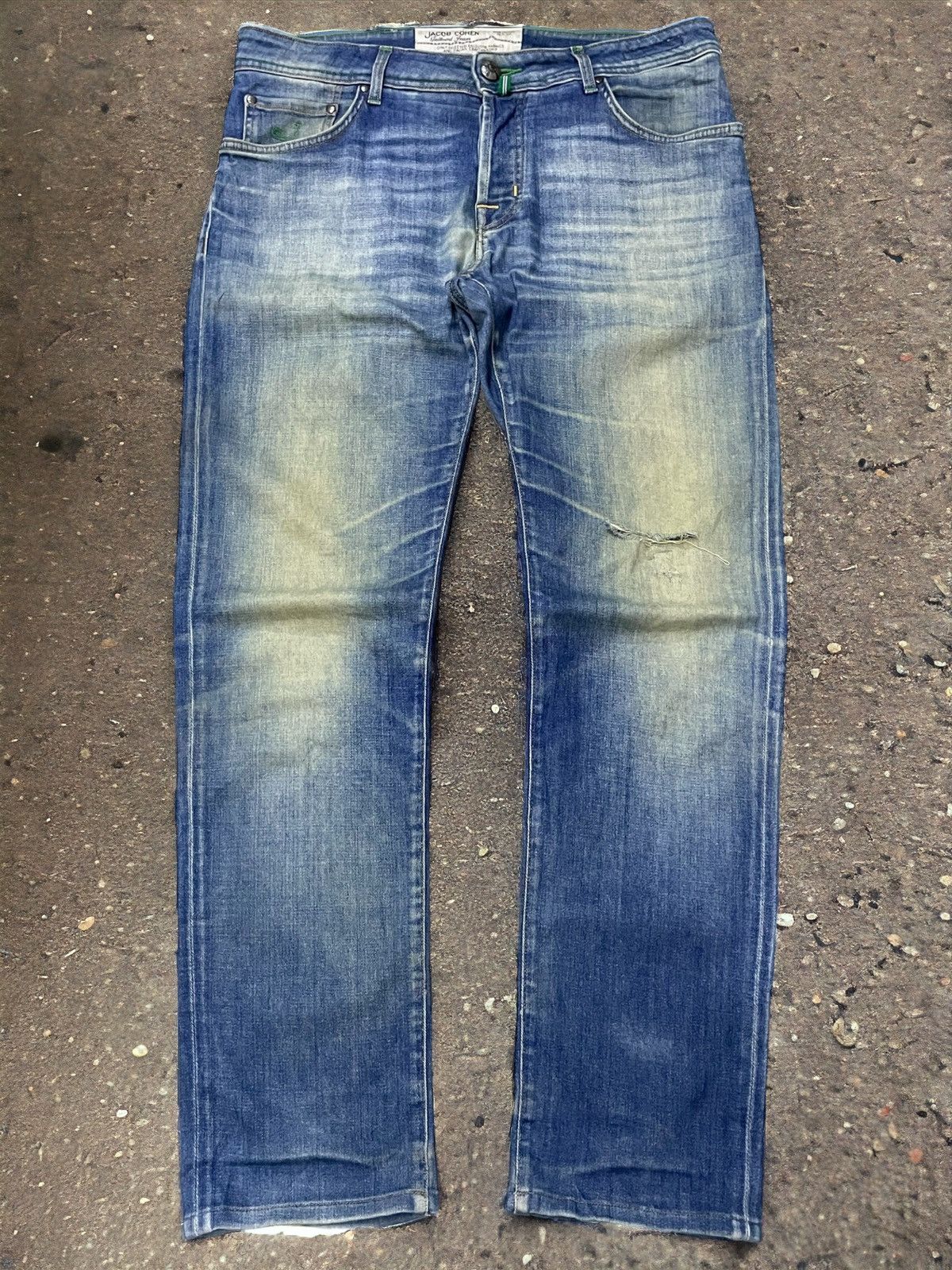 Jacob Cohen Jacob Cohen Hand Made italian Made Mud Wash Jeans Size US 33 - 1 Thumbnail